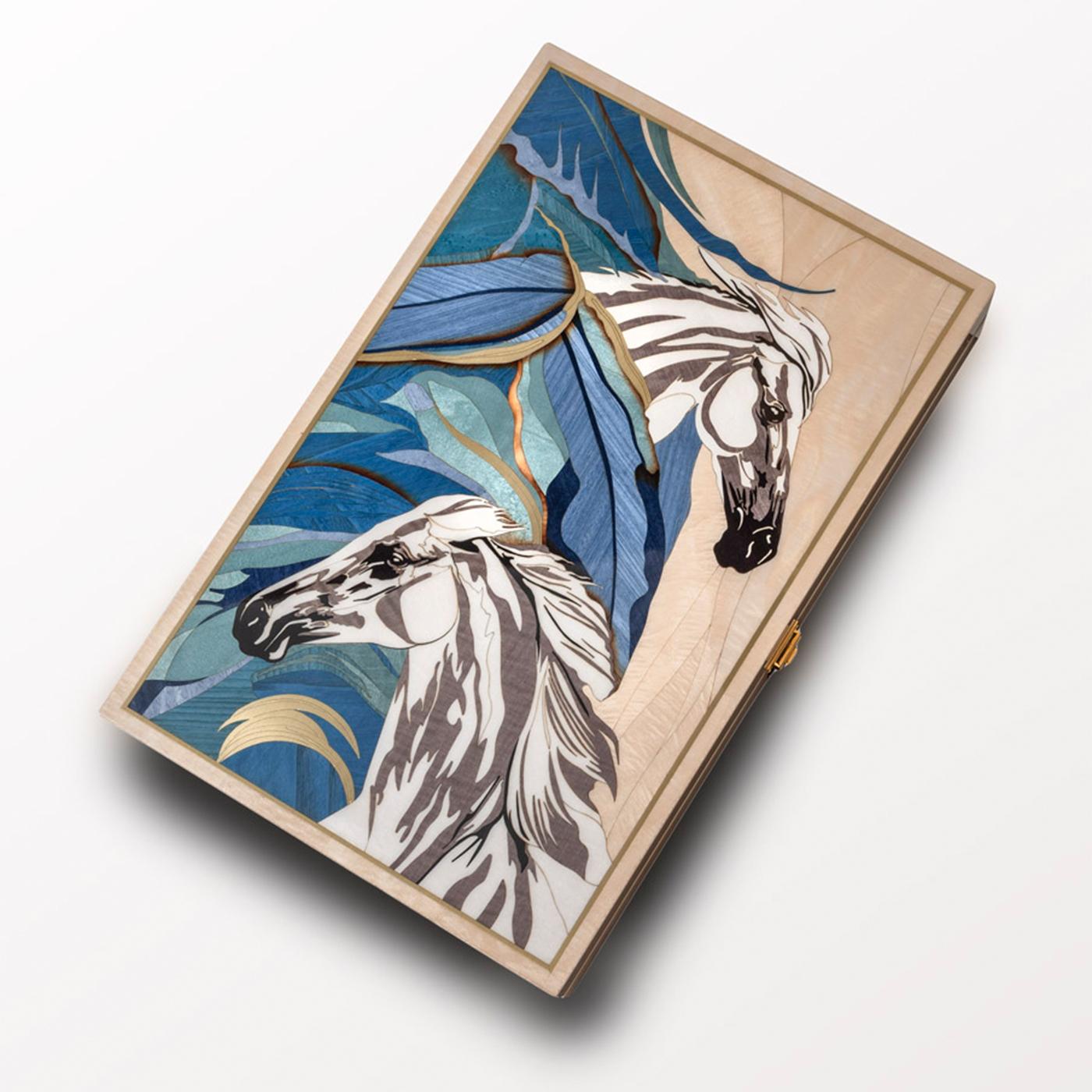 Set da Backgammon Artistics intarsiato e policromo di Fabio Calagna di RARO MILANO In condizioni Nuovo in vendita a Milan, IT