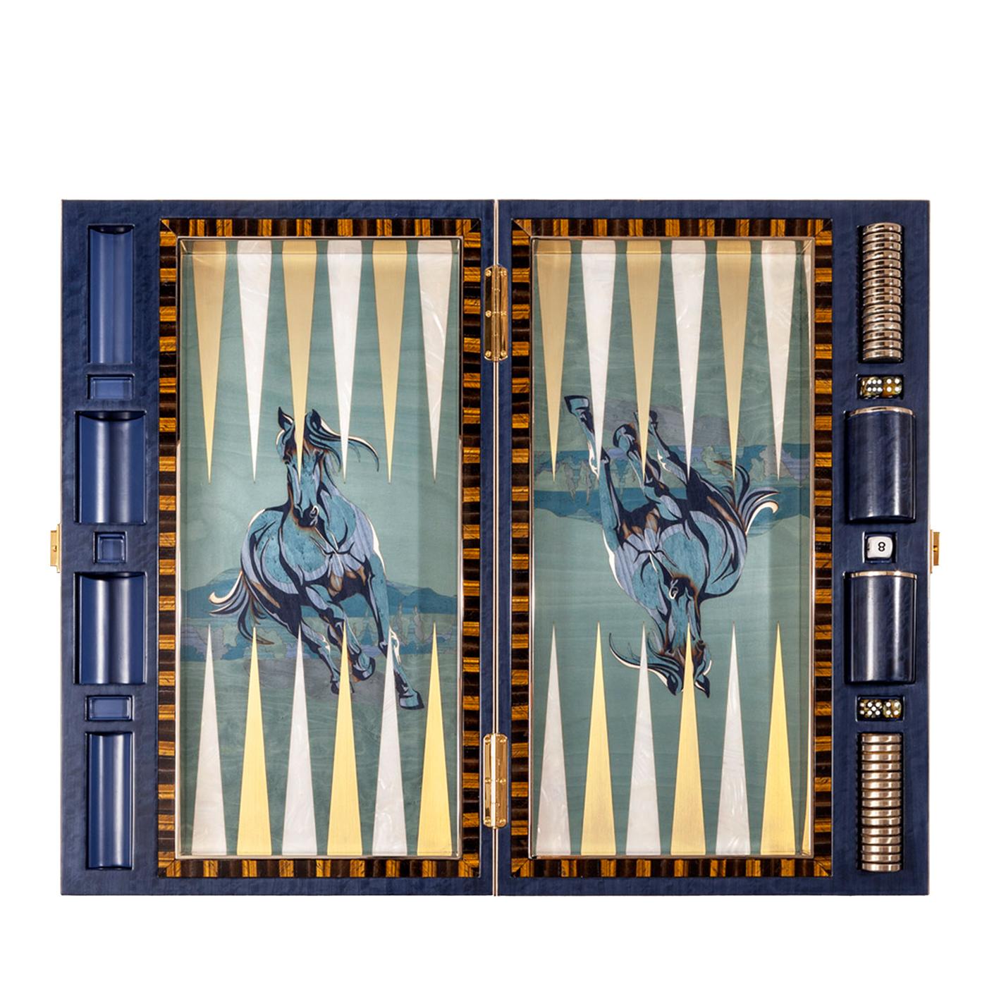 Set da Backgammon Artistics intarsiato e policromo di Fabio Calagna di RARO MILANO in vendita 1