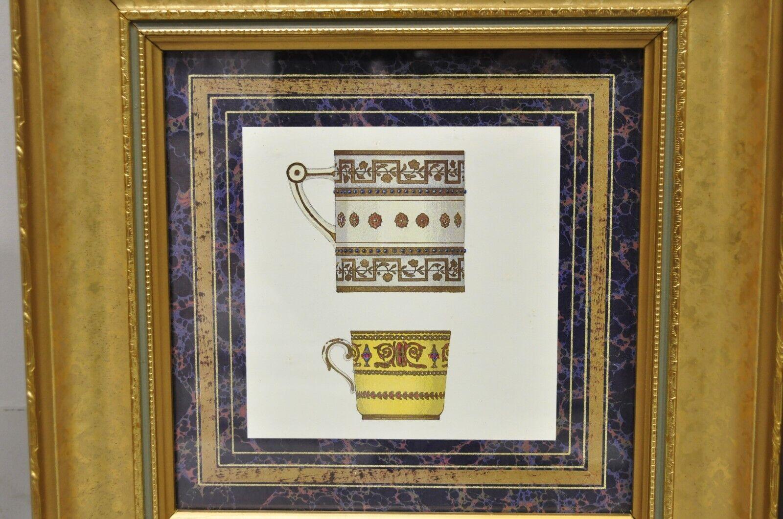 American Classical Artistic Innovations Framed Art Print Canada Plate and Cups, 3 Pc Set For Sale