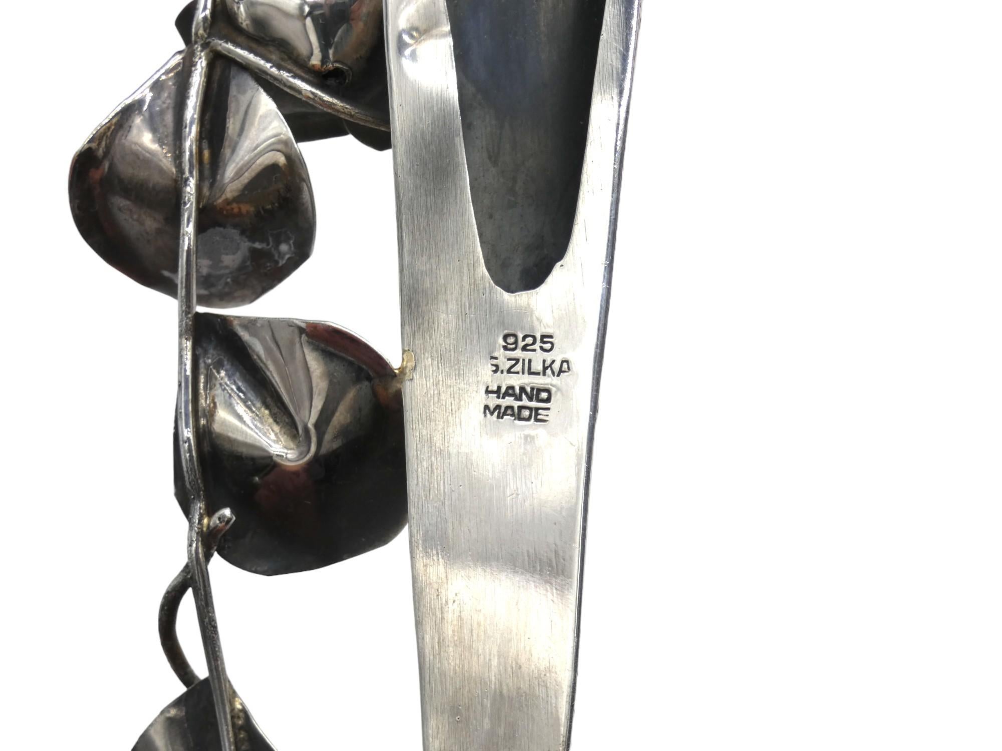 Mezuzah artística grande de plata, Israel Circa, 1980 en venta 3