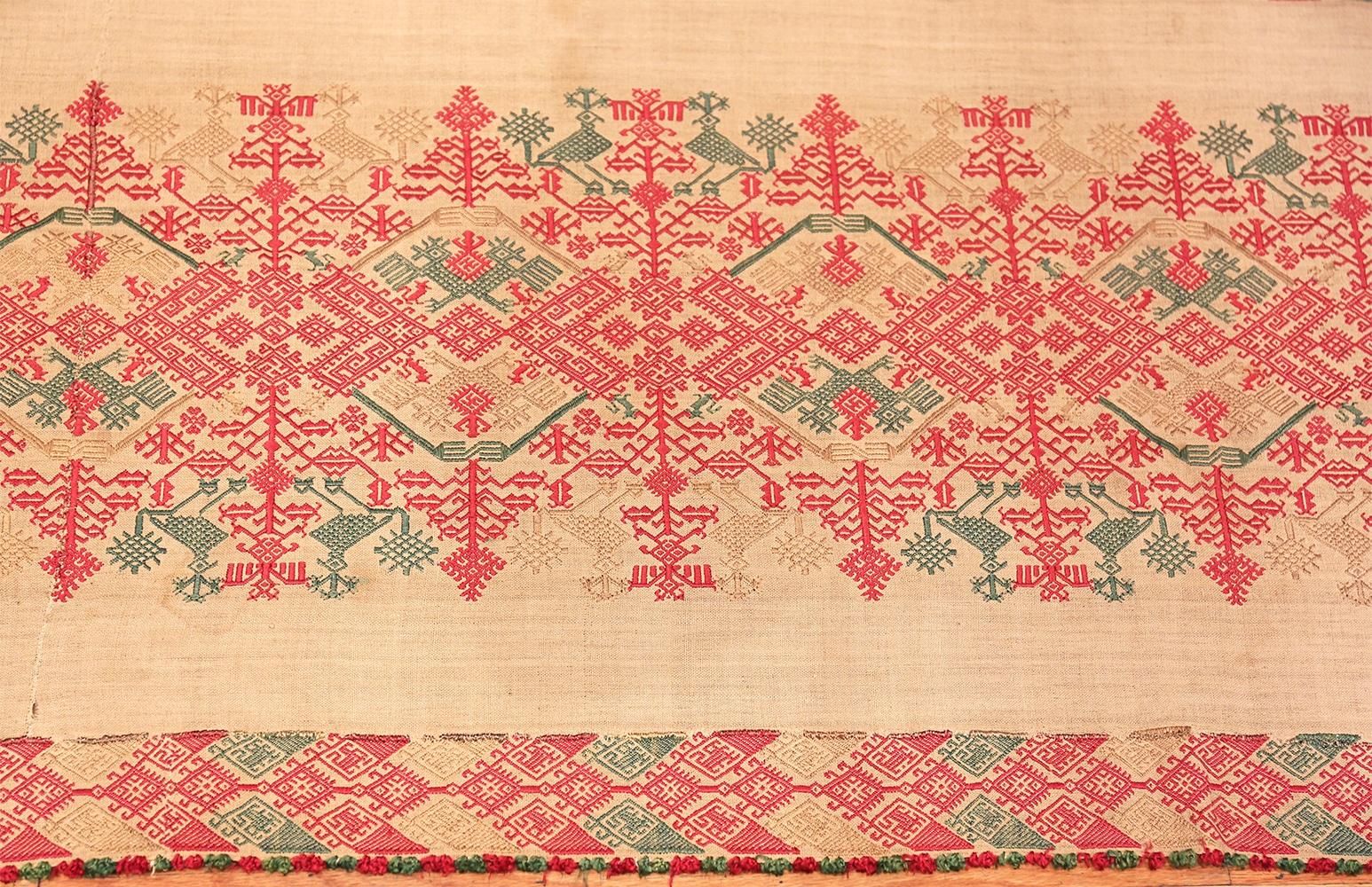 Classical Greek Artistic Long And Narrow Size Antique Greek Embroidery Textile 1'8