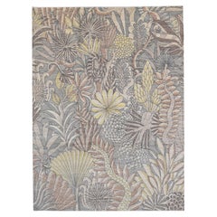 Artistic Lush Floral Designed Wool and Silk Rug 9'x12'1''