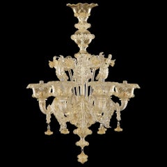 Artistic luxury Chandelier 6arms gold Murano Glass by Multiforme
