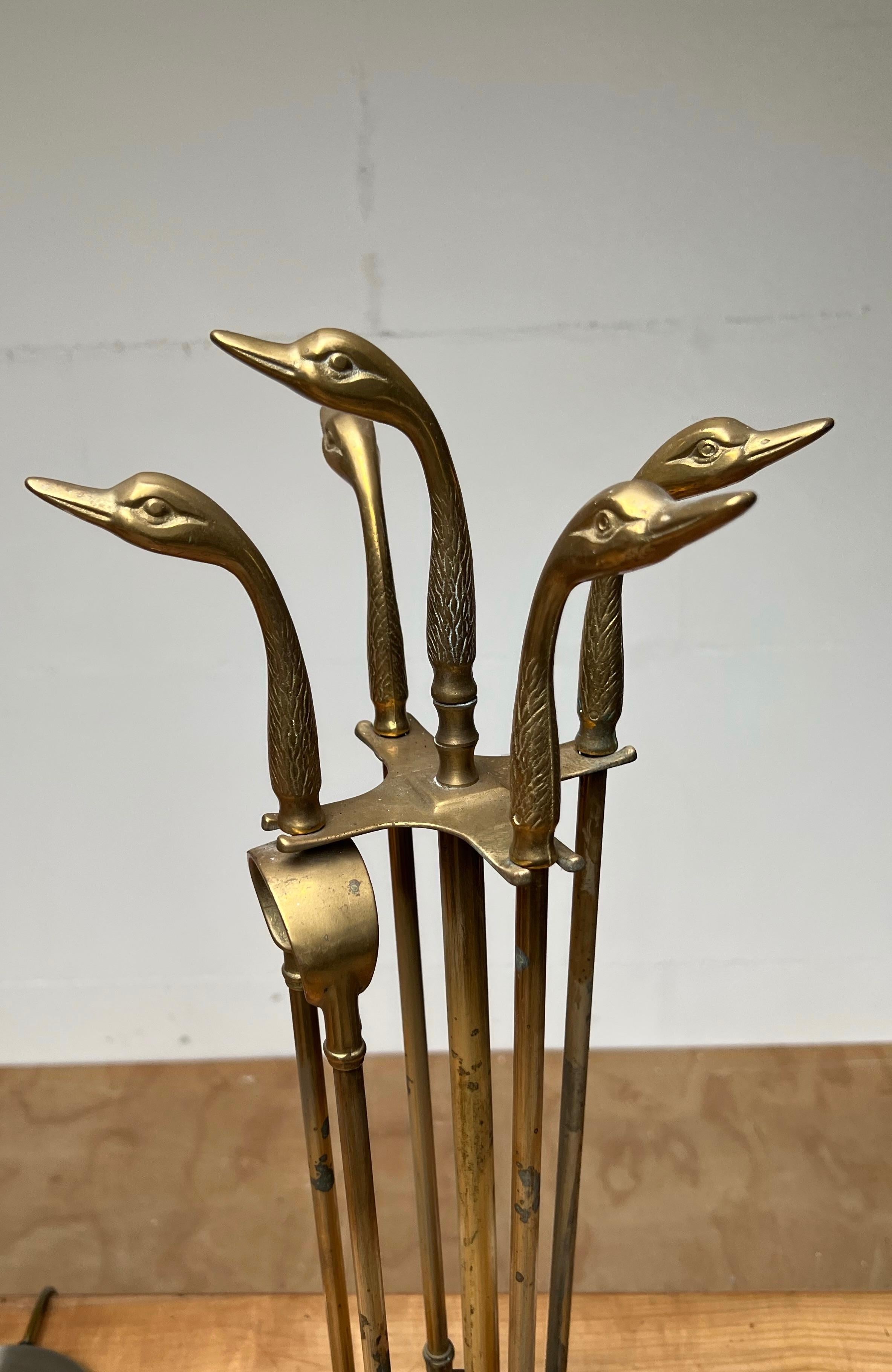 This decorative and practical to use, solid bronze fire set will help manage the fire in your fireplace.

If you are passionate about artistic and handcrafted pieces in general and about ducks or swans in particular then this fireplace set from