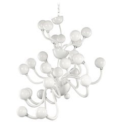 21st Century Artistic  Chandelier 24 Arms White Murano Glass by Multiforme