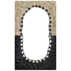 Artistic Mosaic Handmade on Aluminum Panel Gold & Platinum Leaf Mother of Pearl