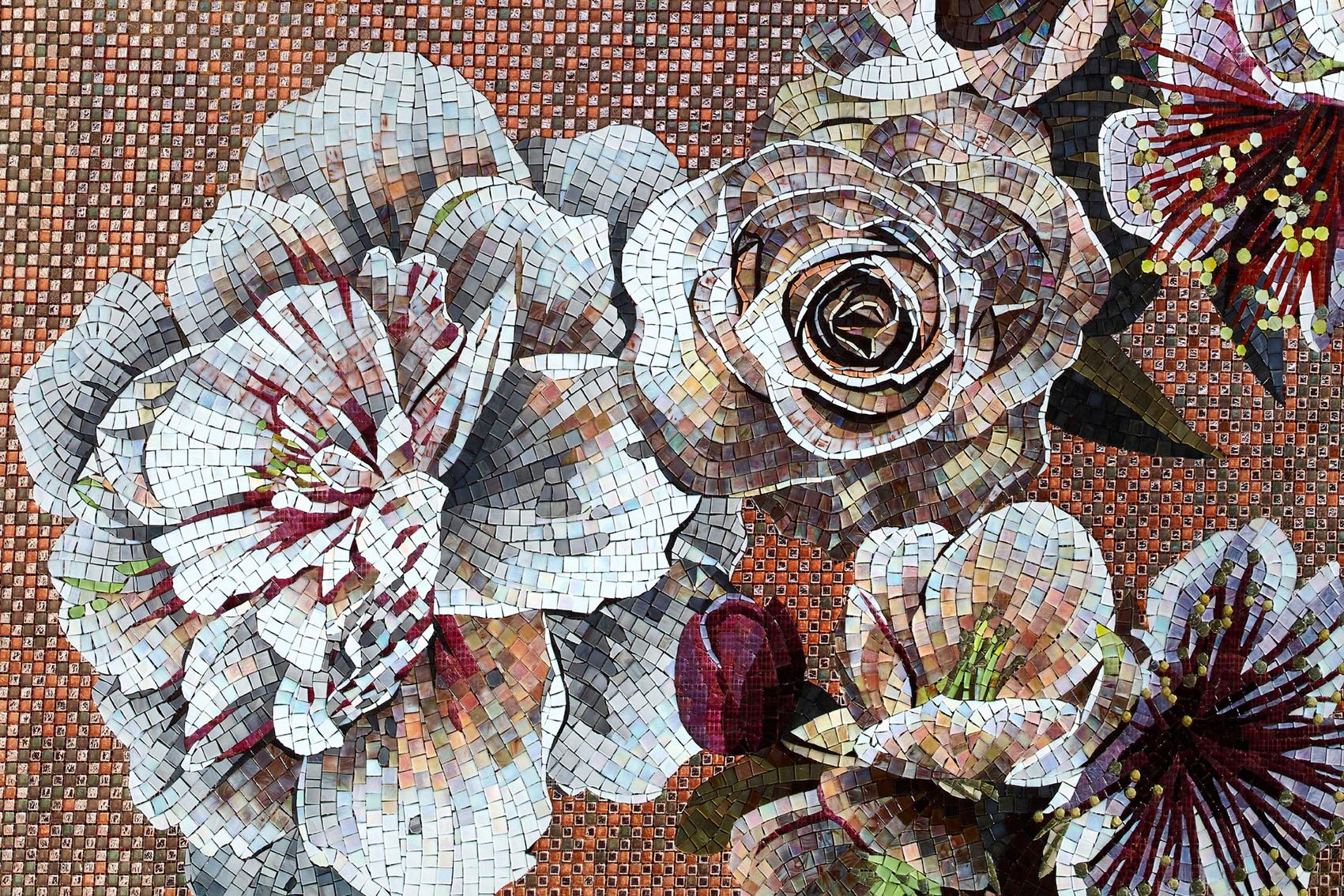 Die Herstellung eines künstlerischen Mosaiks, ein Design von unvergleichlicher Schönheit, die Erfindung des Tromp l'oeil