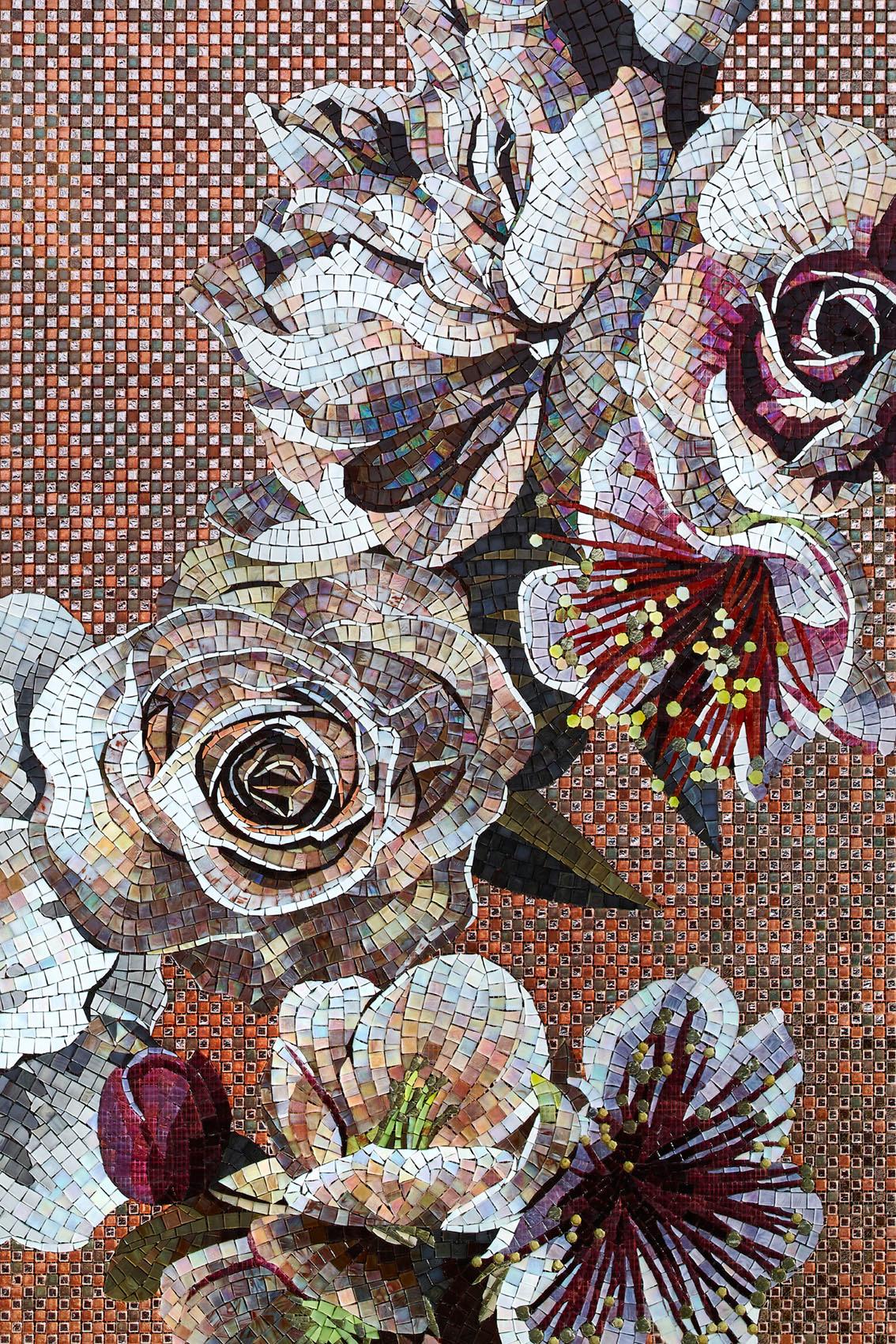 Künstlerisches Mosaik, handgefertigt  Abmessungen und Farben anpassbar (Moderne) im Angebot