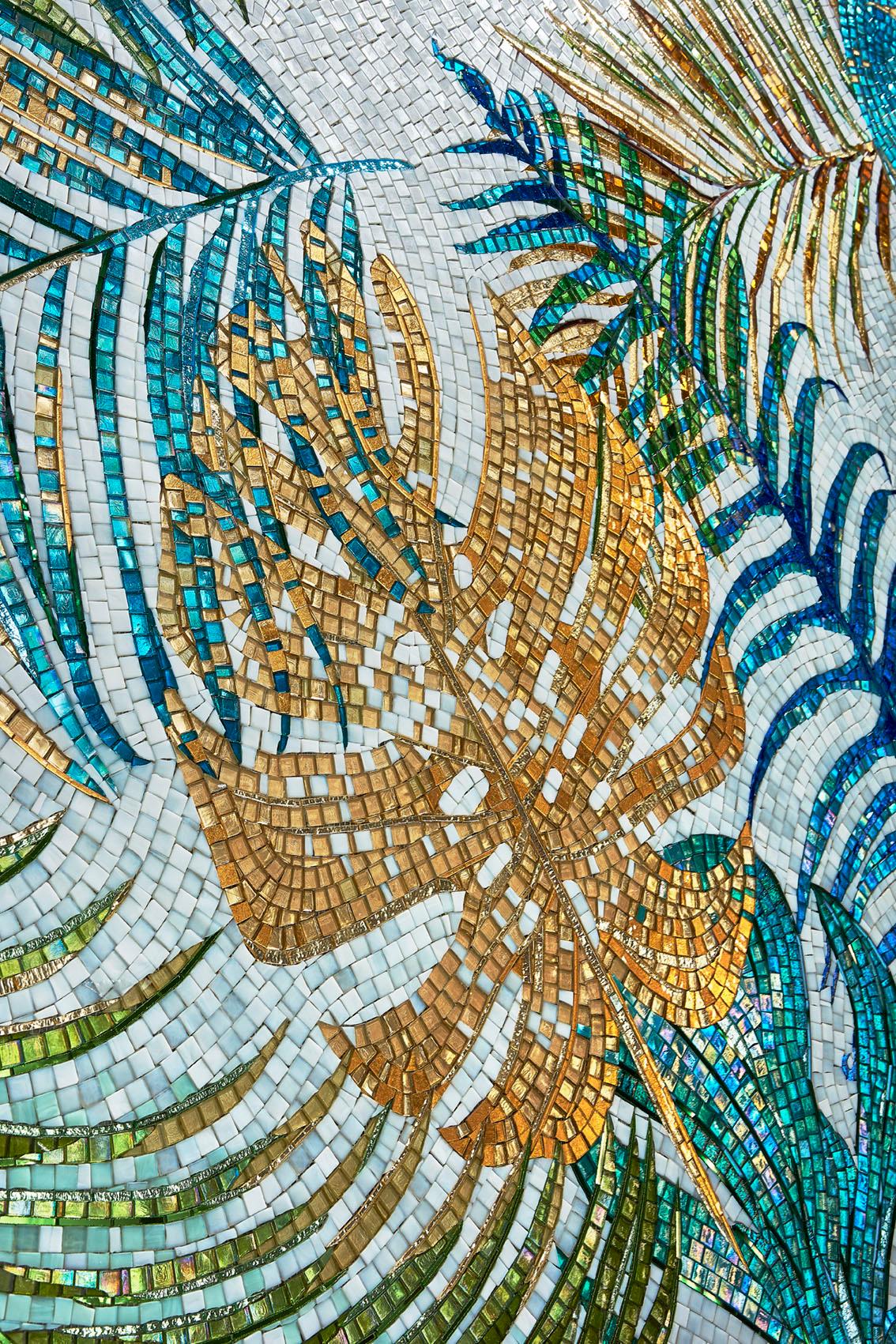Maße und Farben anpassbar, handgefertigtes Mosaik auf Aluminium-Paneel (Moderne) im Angebot