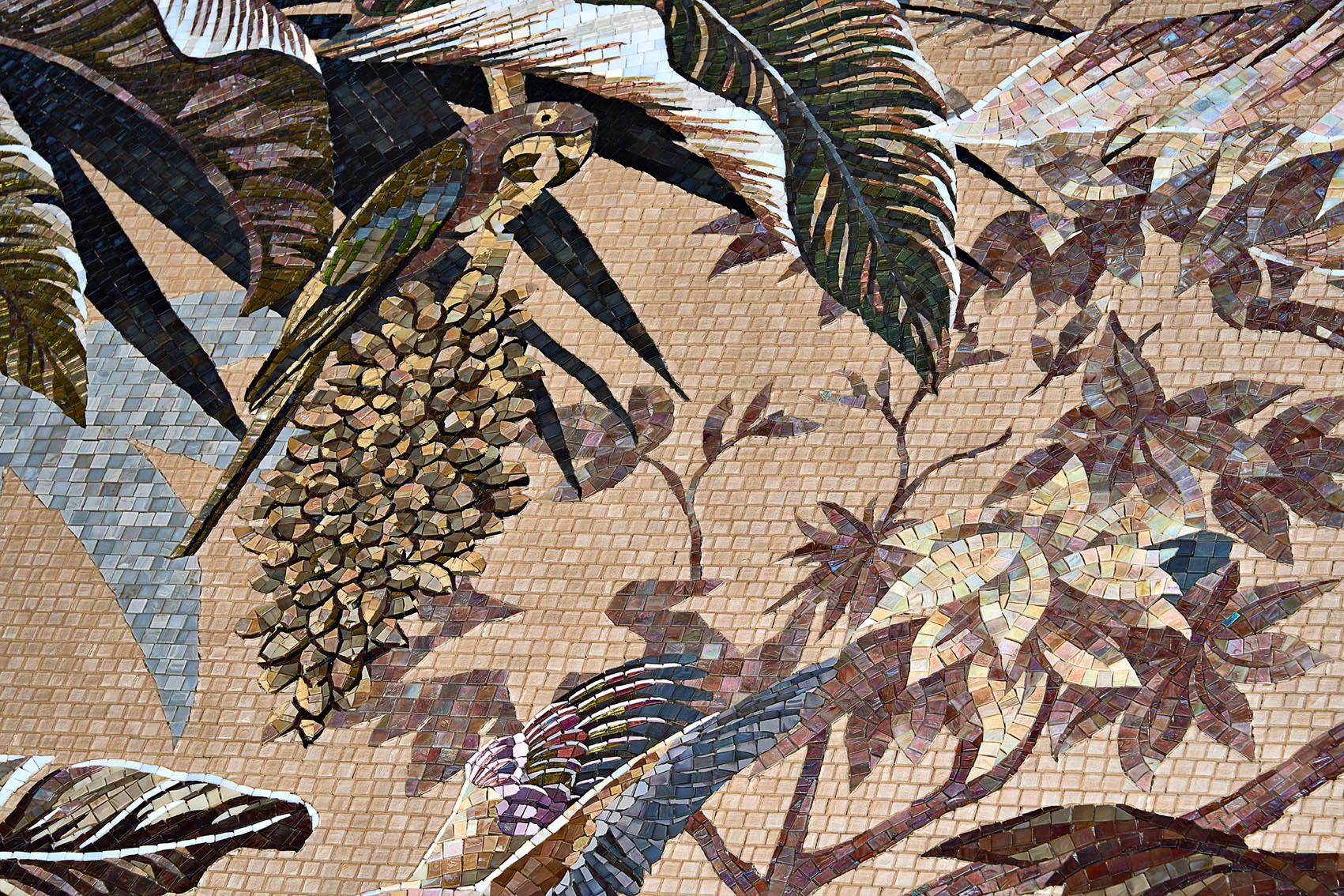 Italian Artistic Mosaic Handmade on Aluminum Panel Dimension and Colors Customizable For Sale