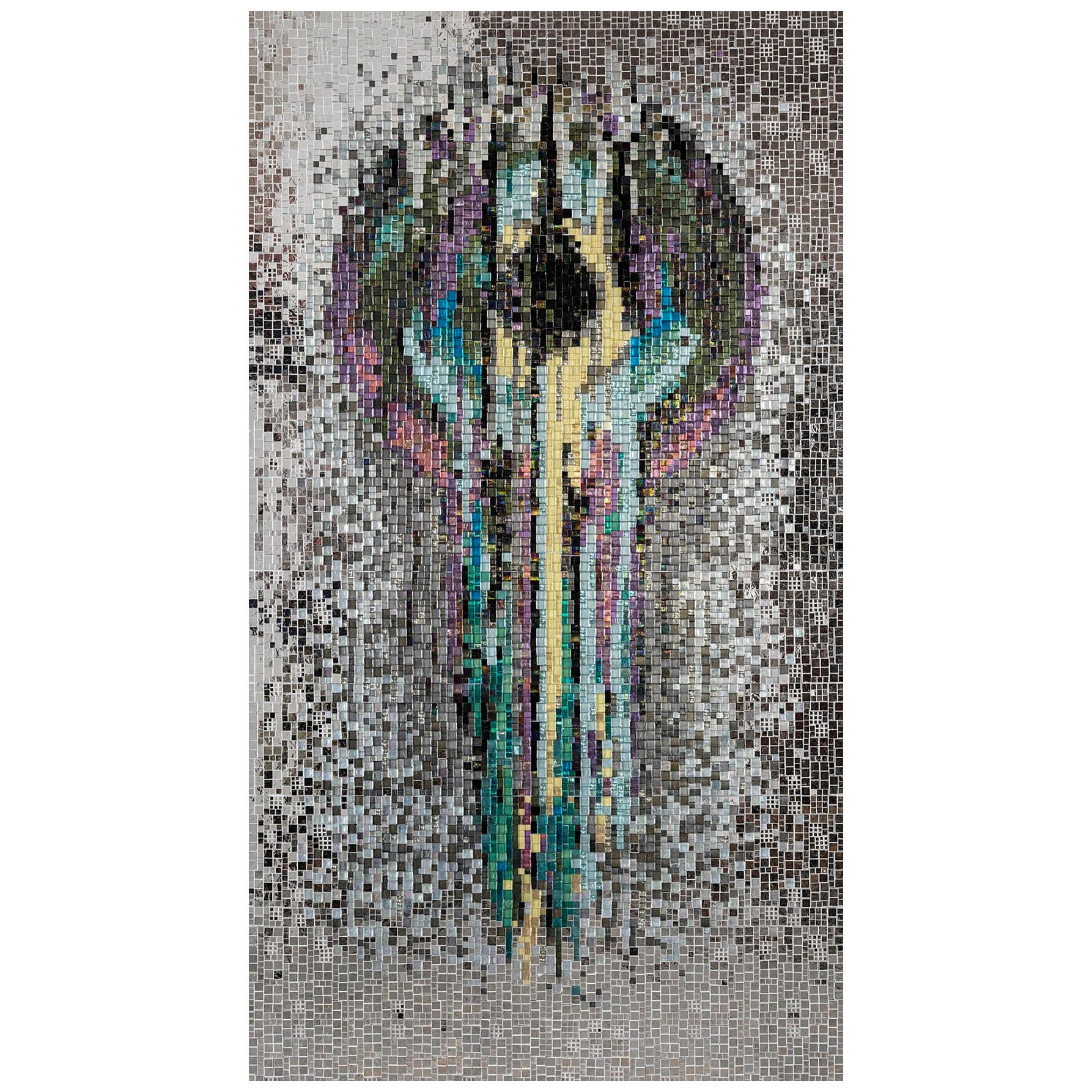 Artistic Mosaic Handmade on Aluminum Panel Dimension and Colors Customizable For Sale