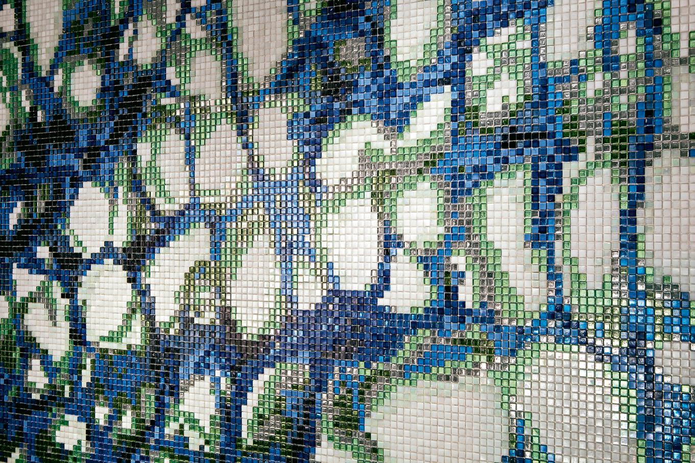 Künstlerisches Mosaik, handgefertigt, Abmessungen und Farben anpassbar (Moderne) im Angebot