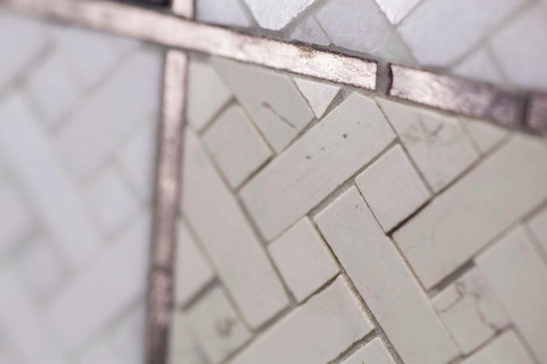 Italian Artistic Mosaic Handmade on Aluminum Panel Glass and Marble Mosaic Customizable For Sale