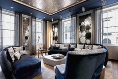 Artistic Mosaic Handmade  Glass and Marble Mosaic Platinum Leaf