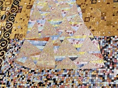 Artistic Mosaic Handmade on Aluminum Panel Gold Leaf Customizable