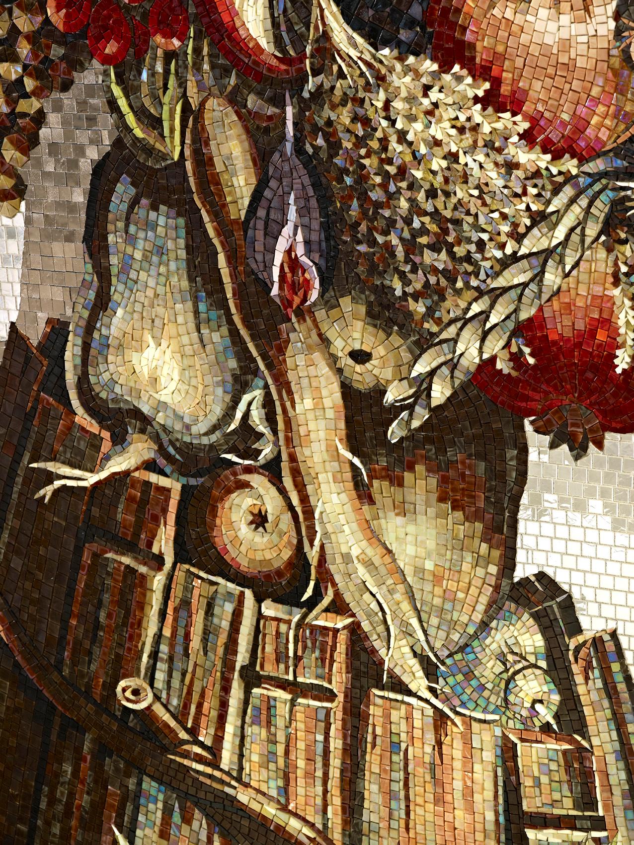 Künstlerisches handgefertigtes Mosaik-Porträt-Wanddekor, Maße und Farben anpassbar (Moderne) im Angebot