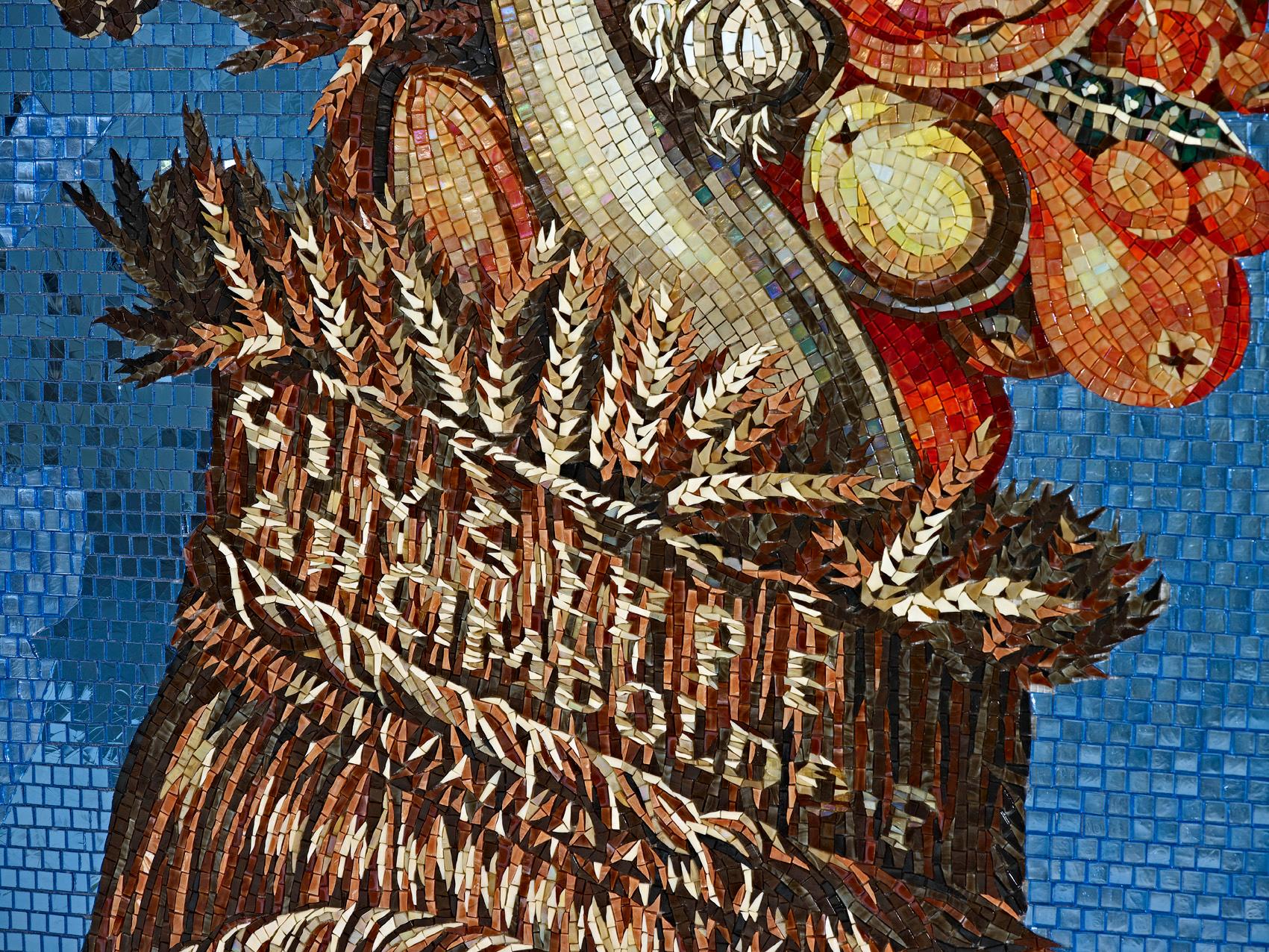 Künstlerisches handgefertigtes Mosaik-Porträt-Wanddekor, Maße und Farben anpassbar (Italienisch) im Angebot