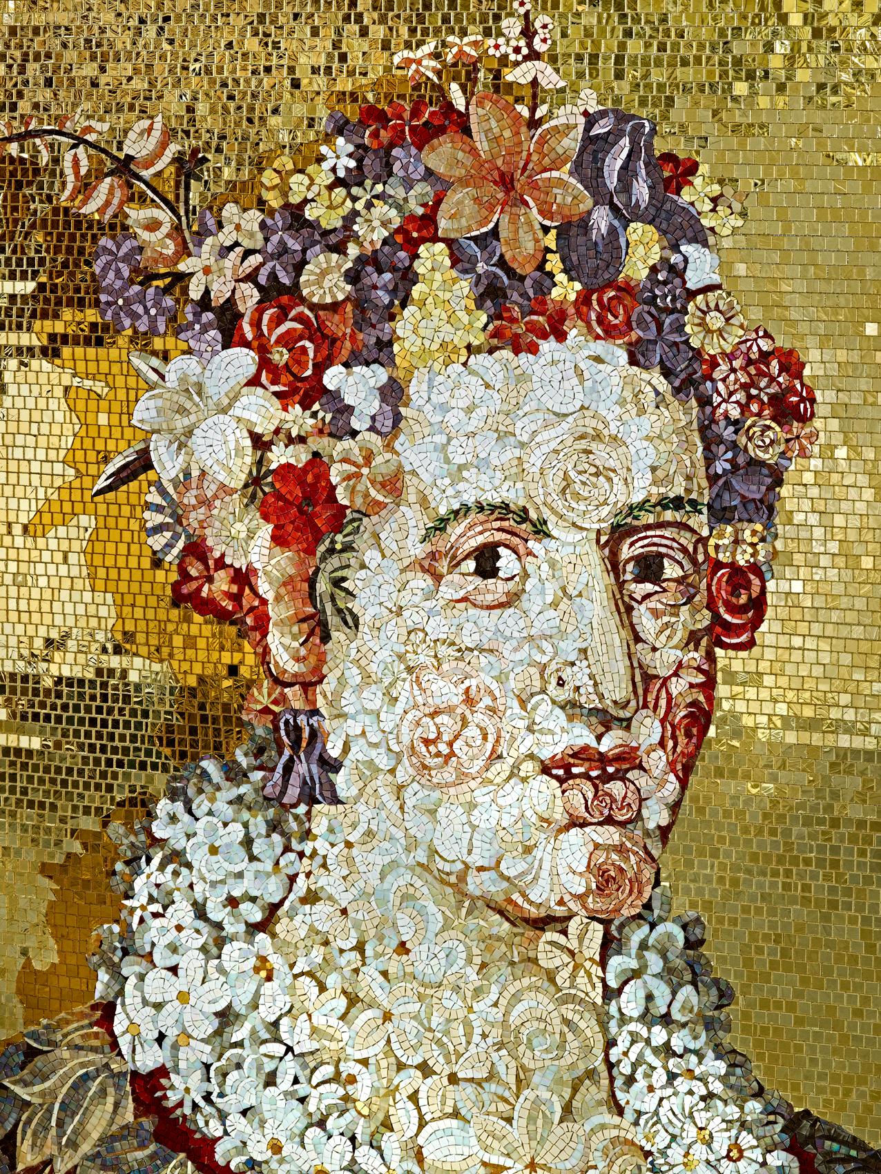 Künstlerisches handgefertigtes Mosaik-Porträt-Wanddekor, Maße und Farben anpassbar (Italienisch) im Angebot