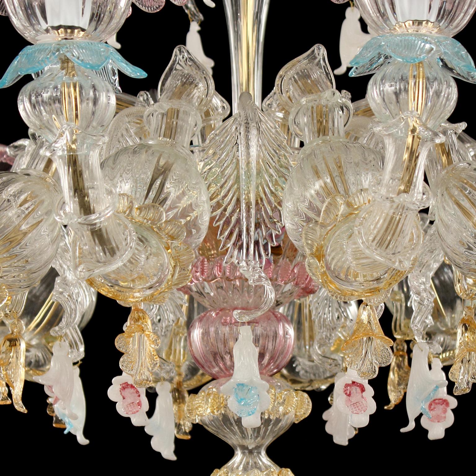 Artistic Murano Rezzonico Kronleuchter 10 Arme Glas Multi-Color von Multiforme (Sonstiges) im Angebot