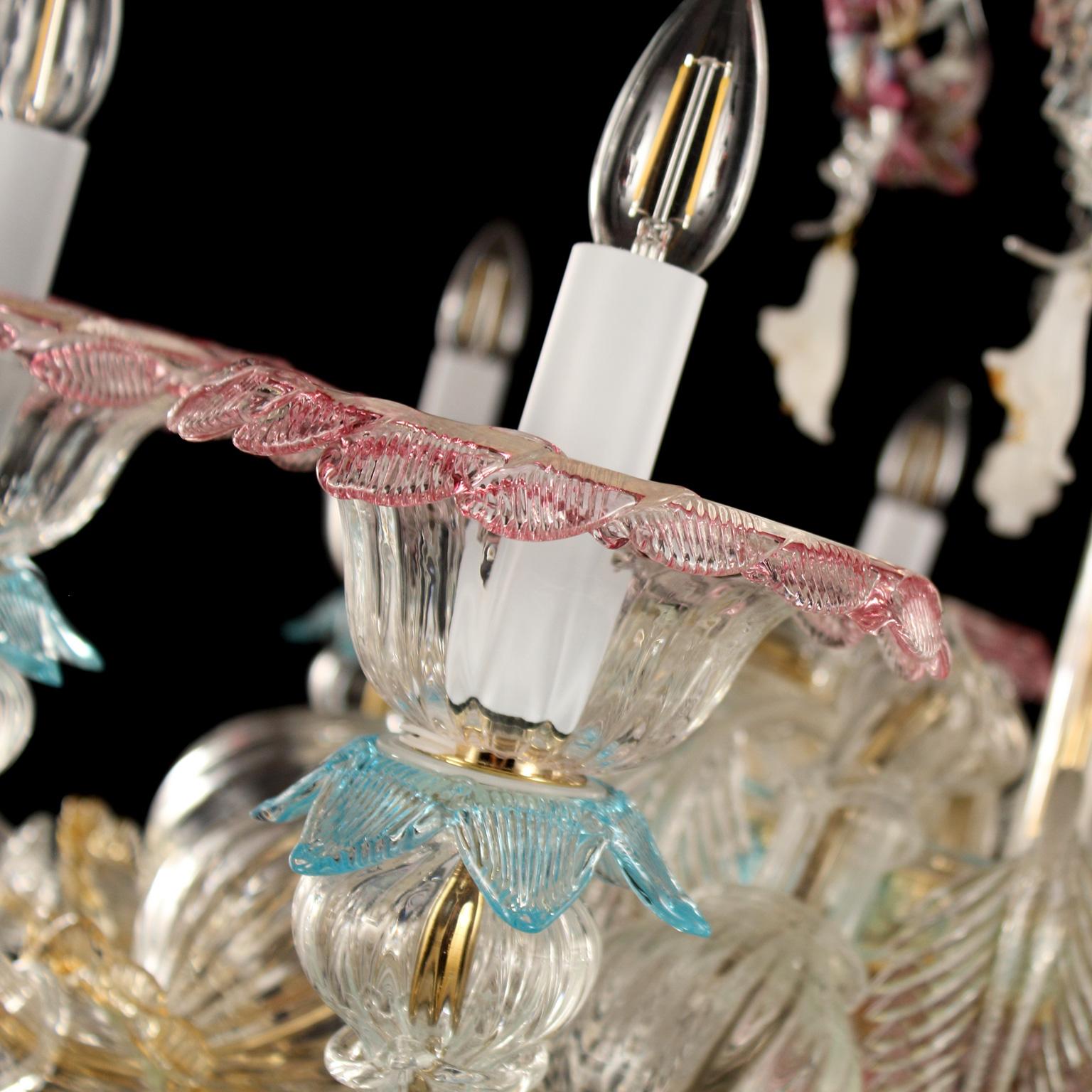 Artistic Murano Rezzonico Kronleuchter 10 Arme Glas Multi-Color von Multiforme im Zustand „Neu“ im Angebot in Trebaseleghe, IT