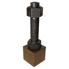 Artistic Nut & Bolt Sculpture Industrial Bauhaus Iron Art