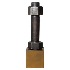 Artistic Nut & Bolt Sculpture Industrial Bauhaus Iron Art
