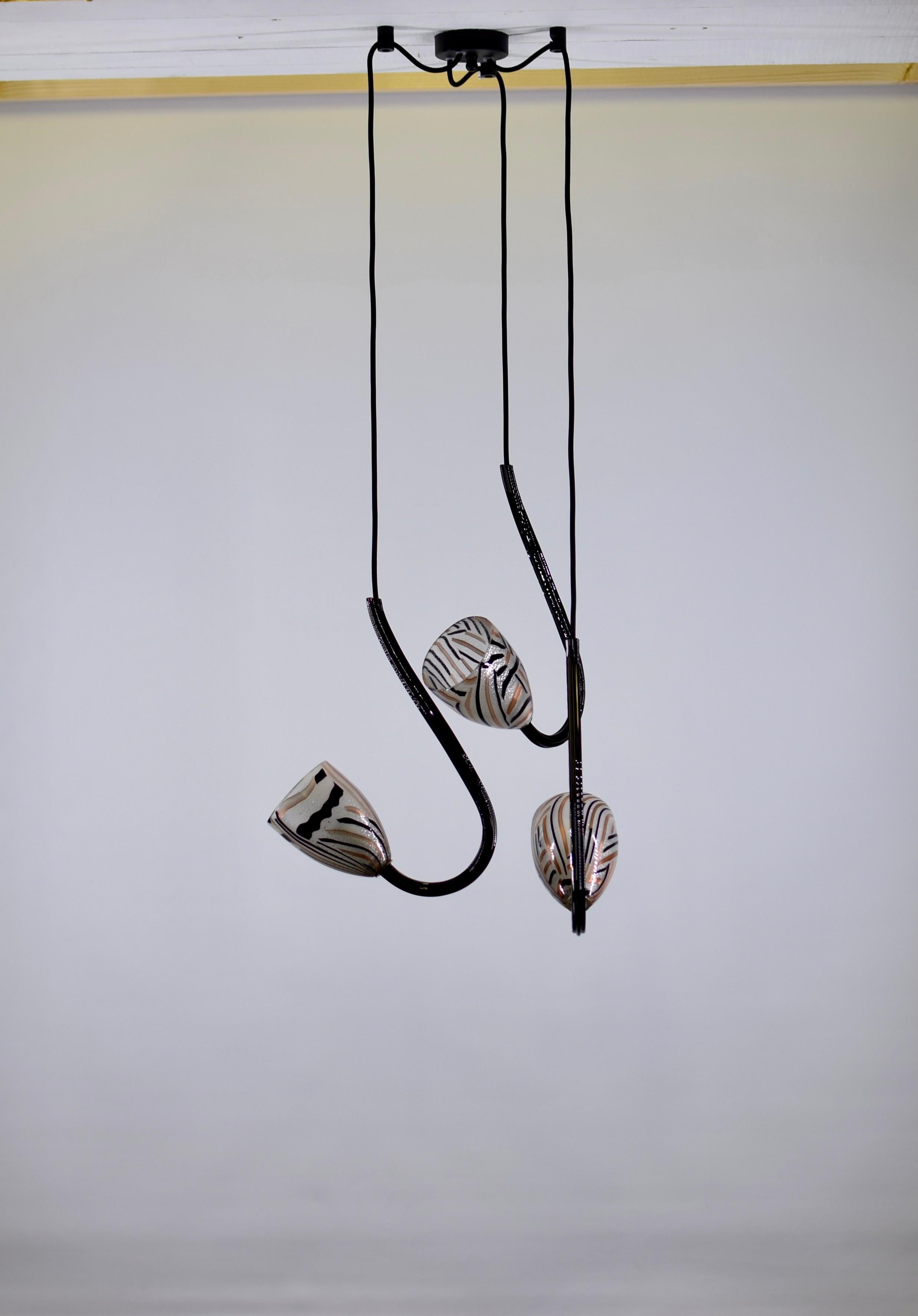 Künstlerische Pendelleuchte 3, Muranoglas, Inspiration von Eros Raffael (Sonstiges) im Angebot