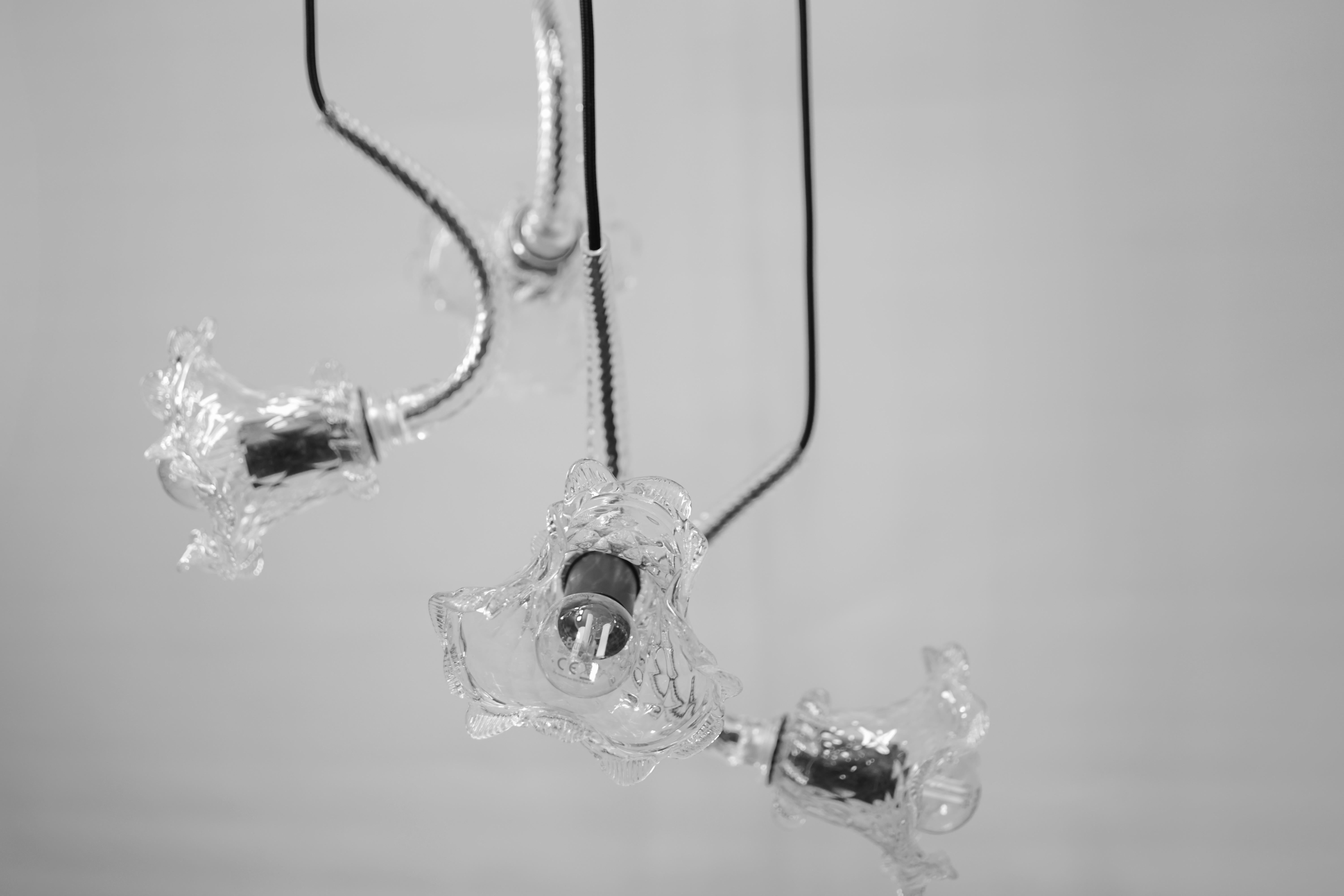 Italian Artistic Pendant 4, Murano Glass, Inspiration by Eros Raffael For Sale