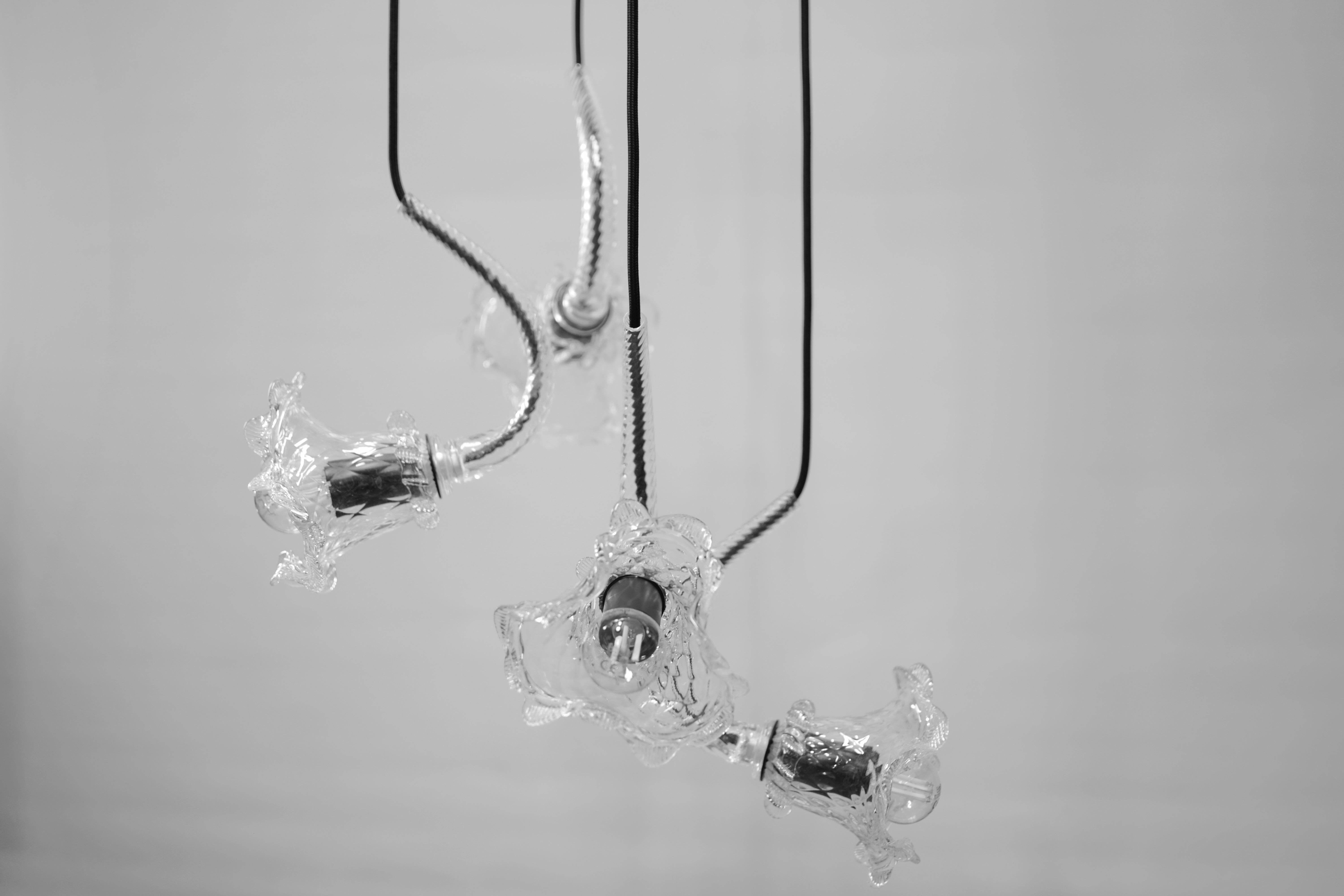 Künstlerische Pendelleuchte 4, Muranoglas, Inspiration von Eros Raffael im Zustand „Neu“ im Angebot in Martellago, IT