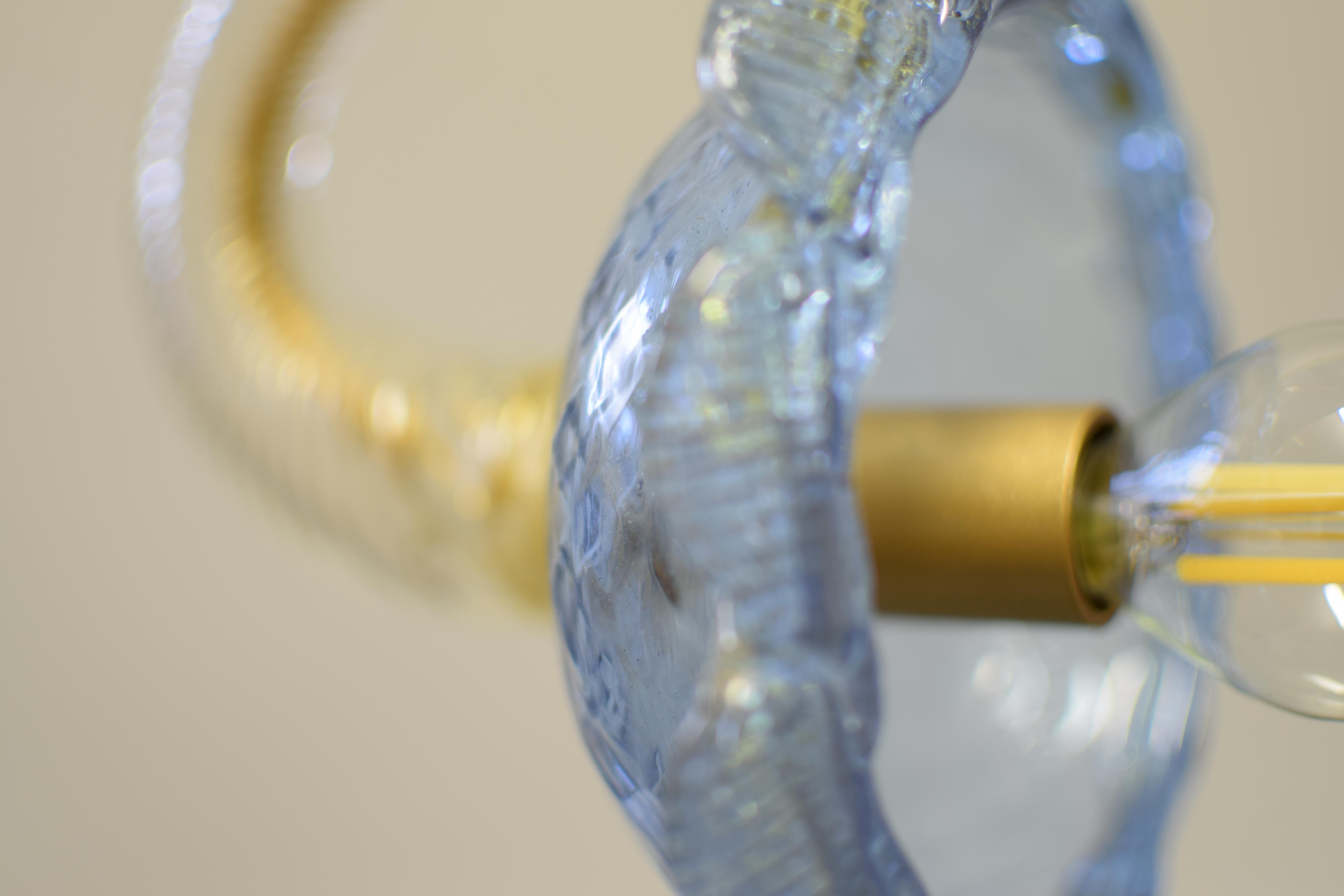 Contemporary Artistic Pendant 1 Gold, Murano Glass, Inspiration by Eros Raffael For Sale