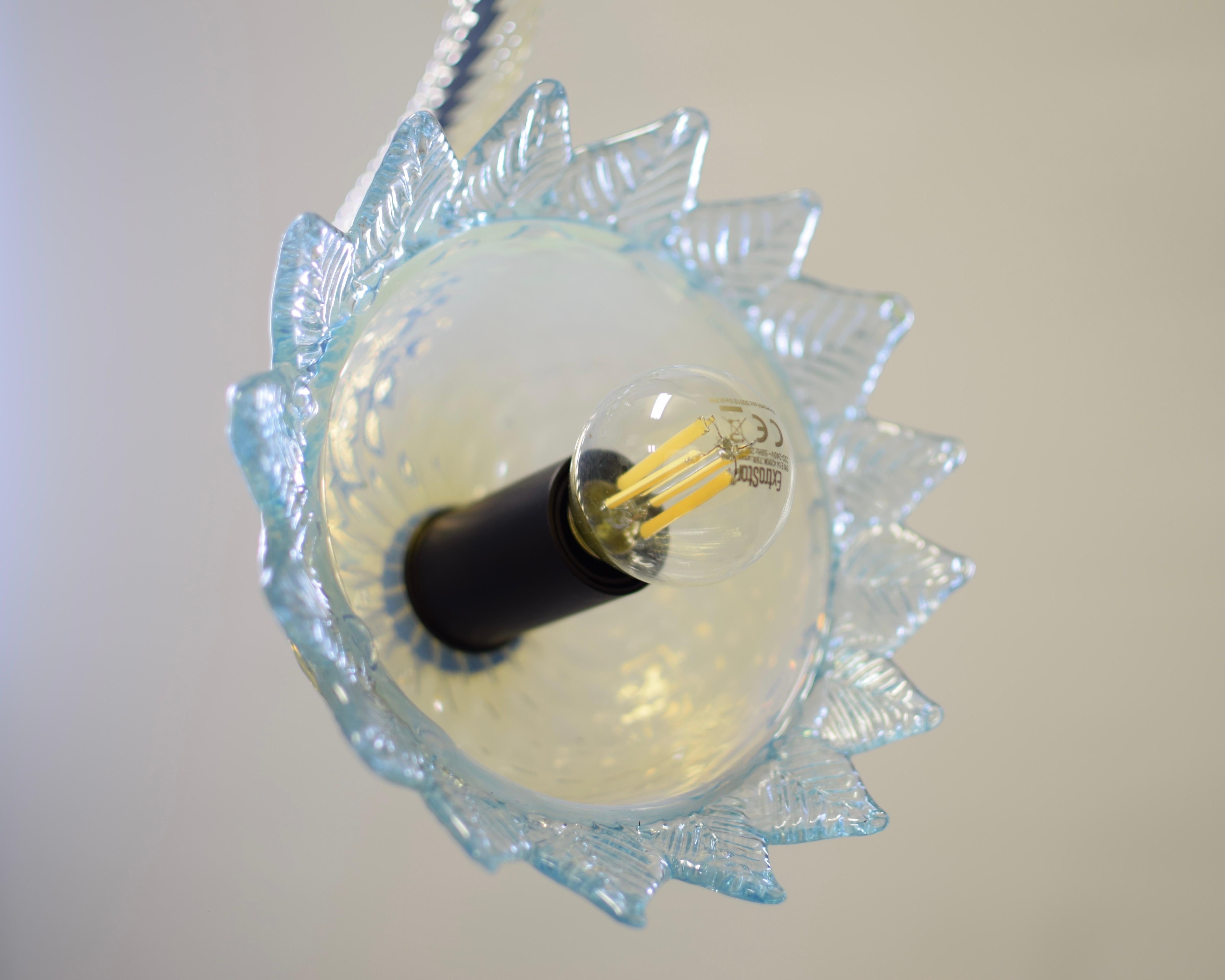 Other Artistic Pendant 1 Opalino, Murano Glass, Inspiration by Eros Raffael For Sale