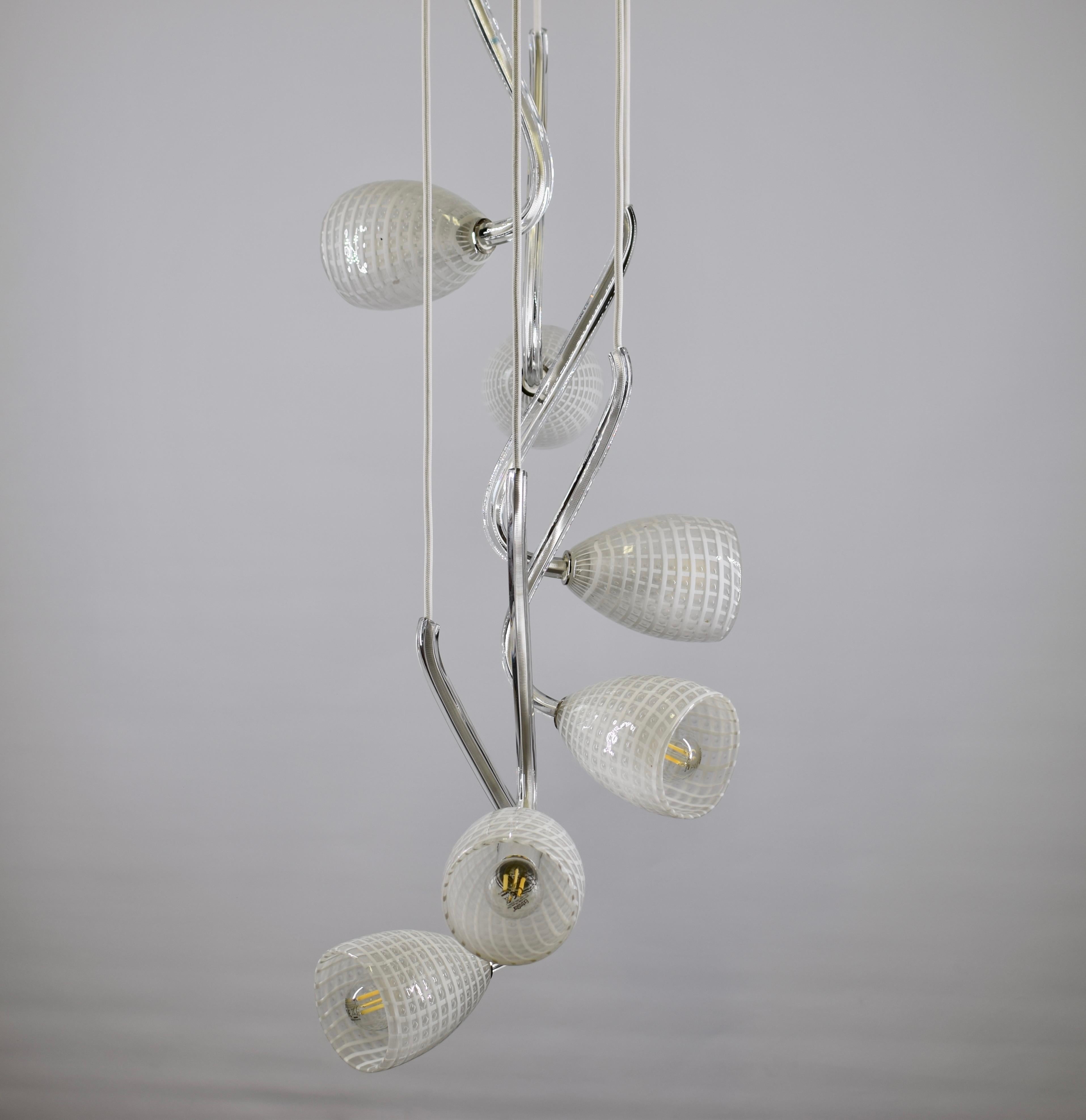 Artistic Pendant 6, Murano Glass, Inspiration by Eros Raffael In New Condition For Sale In Martellago, IT