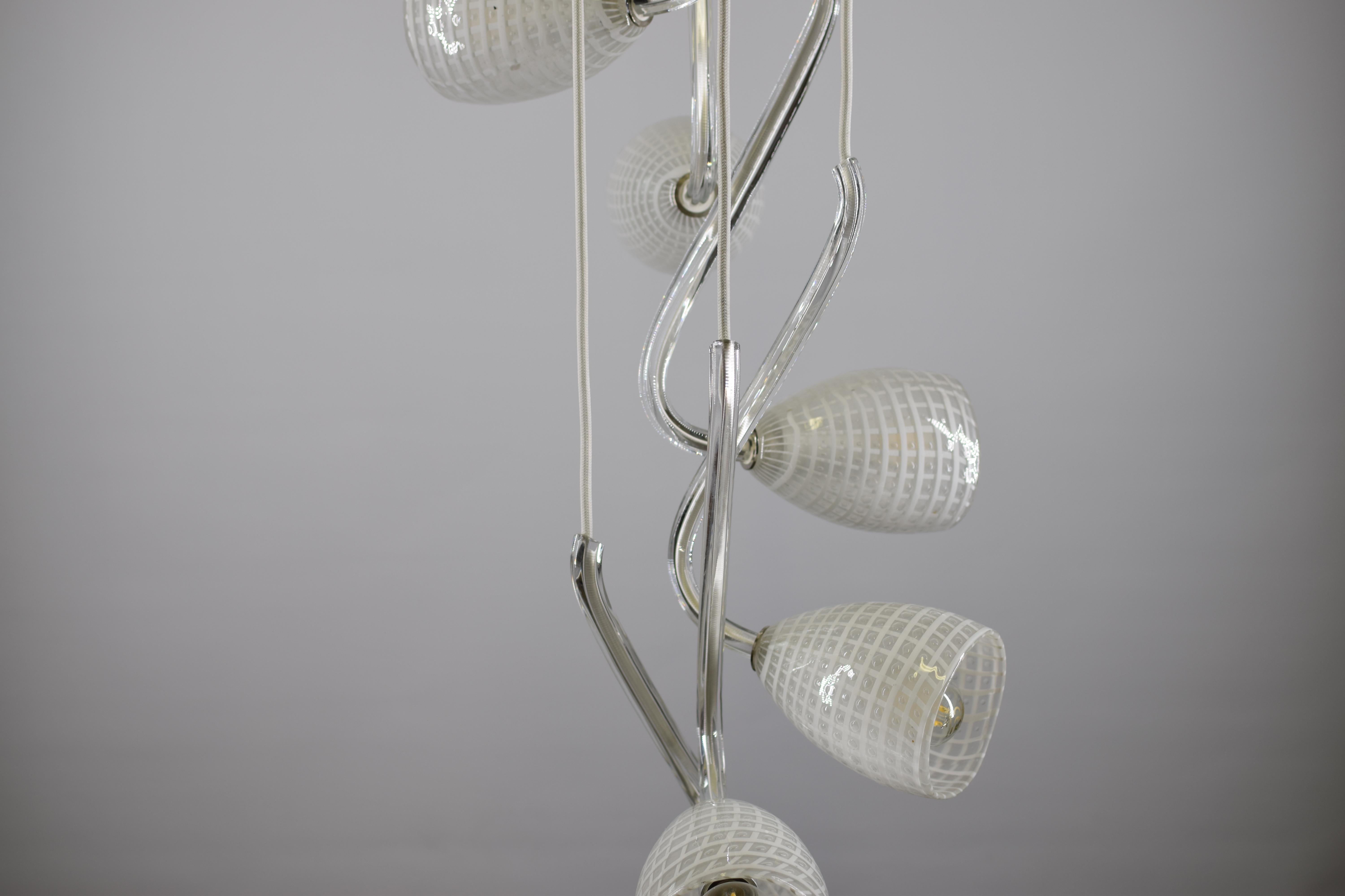 Contemporary Artistic Pendant 6, Murano Glass, Inspiration by Eros Raffael For Sale