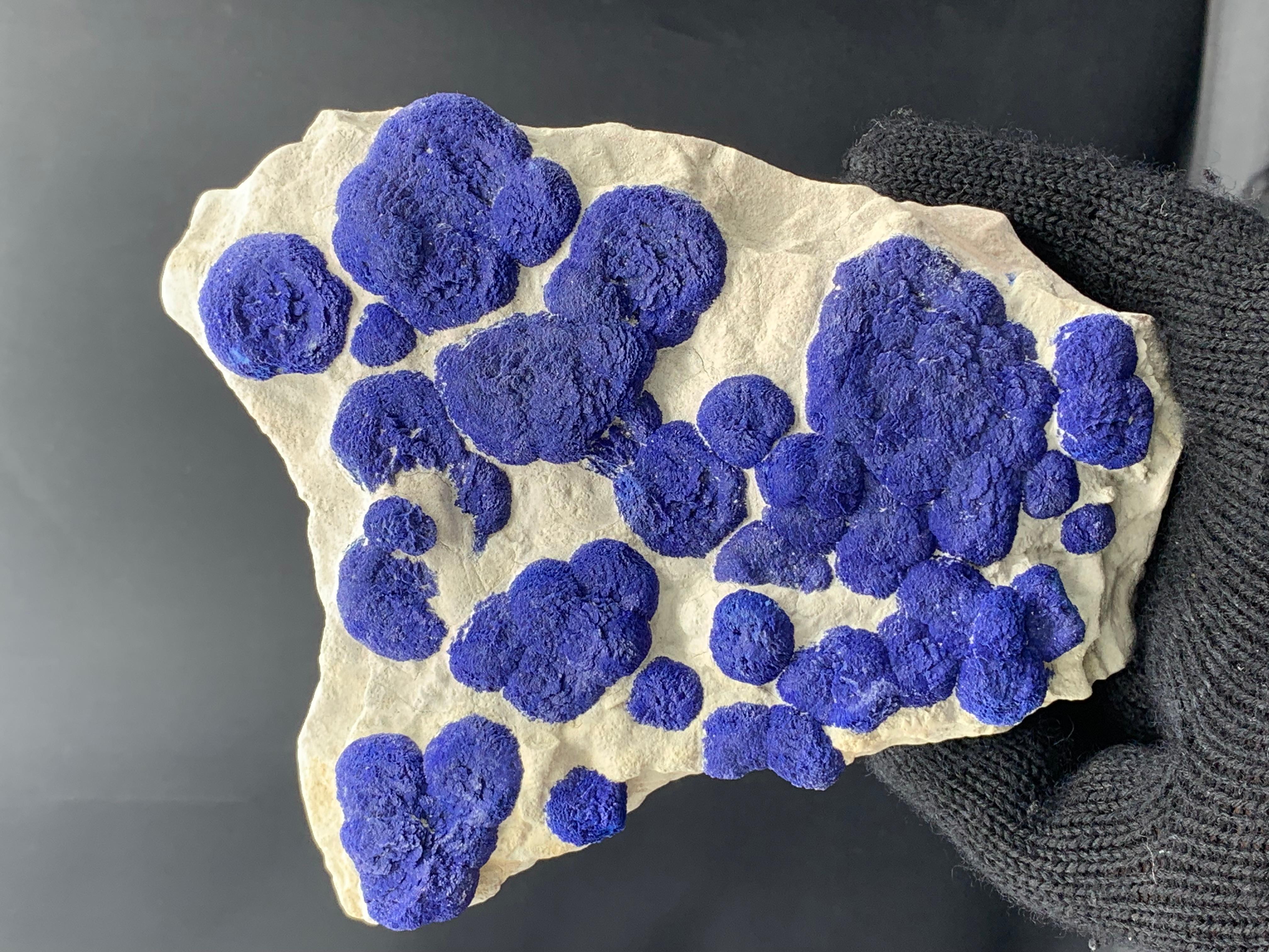 Pezzo artistico di cristalli di sole lazurite su matrice di caolinite dall'Australia in vendita 1