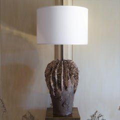 Artistic Raw Ceramic Table Lamp by Studio Thao, Italy, 2021