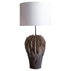 Artistic Raw Ceramic Table Lamp by Studio Thao, Italy, 2021