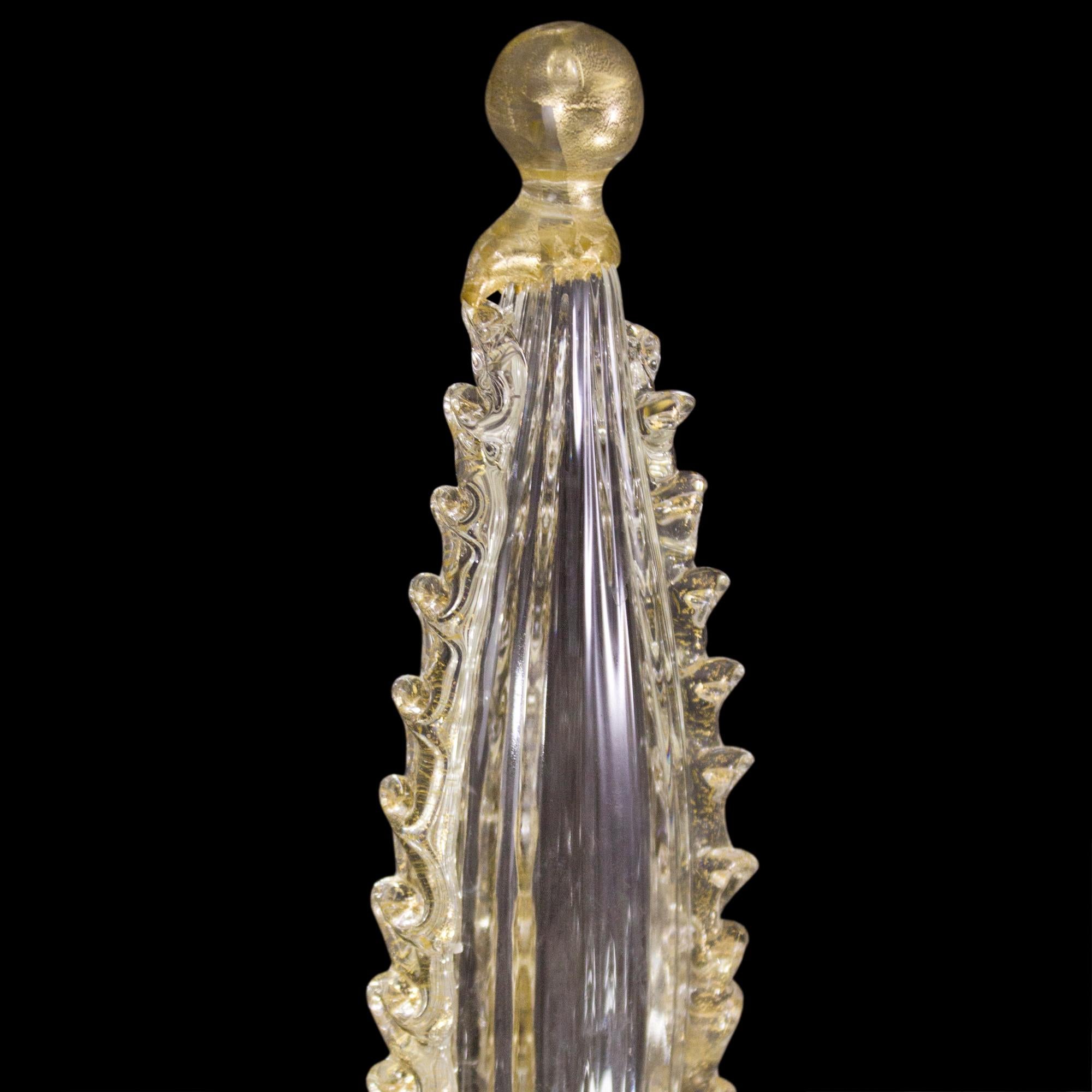 italien Applique artistique Rezzonico à 3 bras en cristal et verre doré par Multiforme en vente