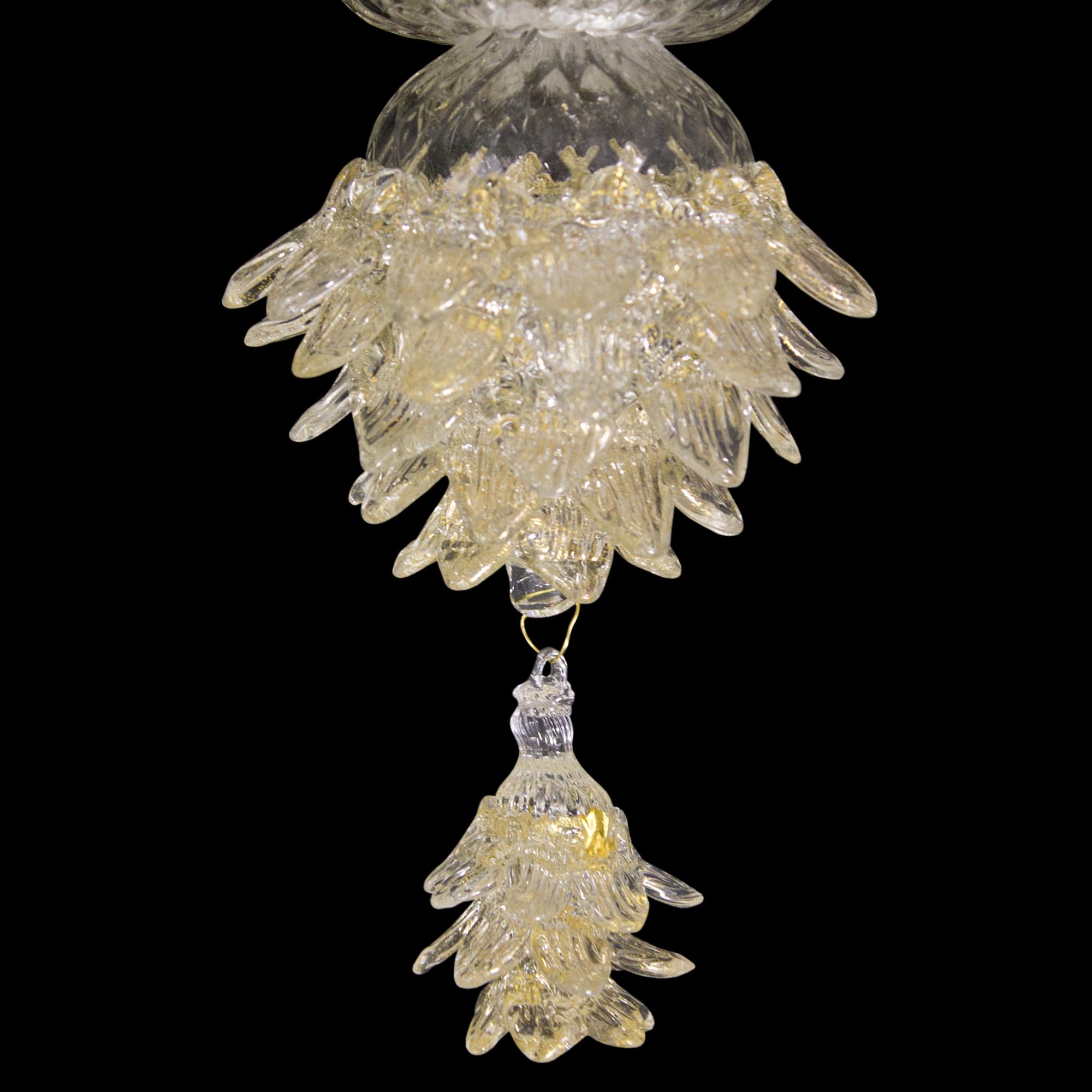 XXIe siècle et contemporain Applique artistique Rezzonico à 3 bras en cristal et verre doré par Multiforme en vente
