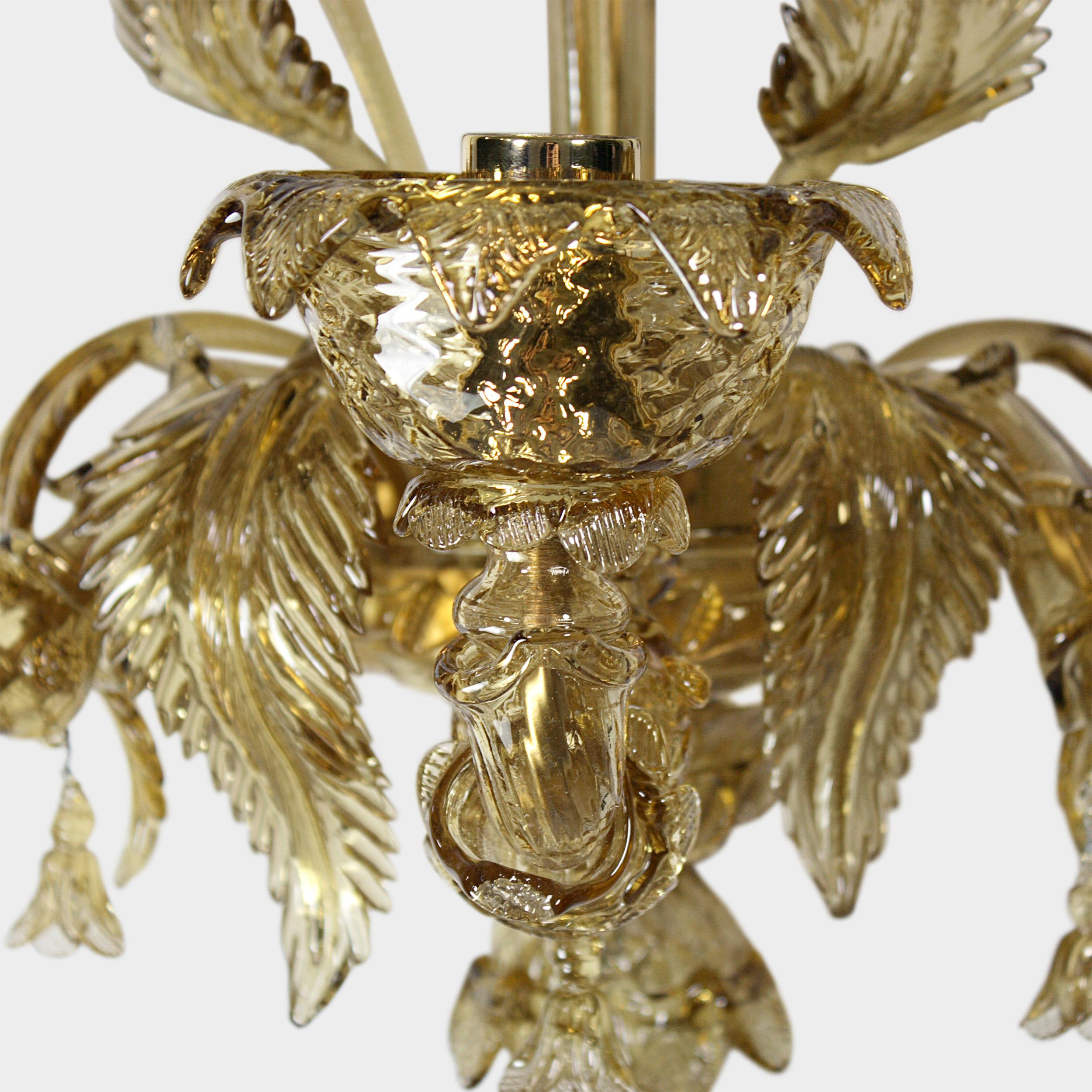 Applique 3+2, stile rezzonico, vetro di Murano fumé quarzo di Multiforme.

Tra le nostre collezioni ispirate alla Venezia del XVIII secolo, la collezione Rezzonico è una delle più maestose. Il XVIII è il periodo d'oro della tradizione vetraria