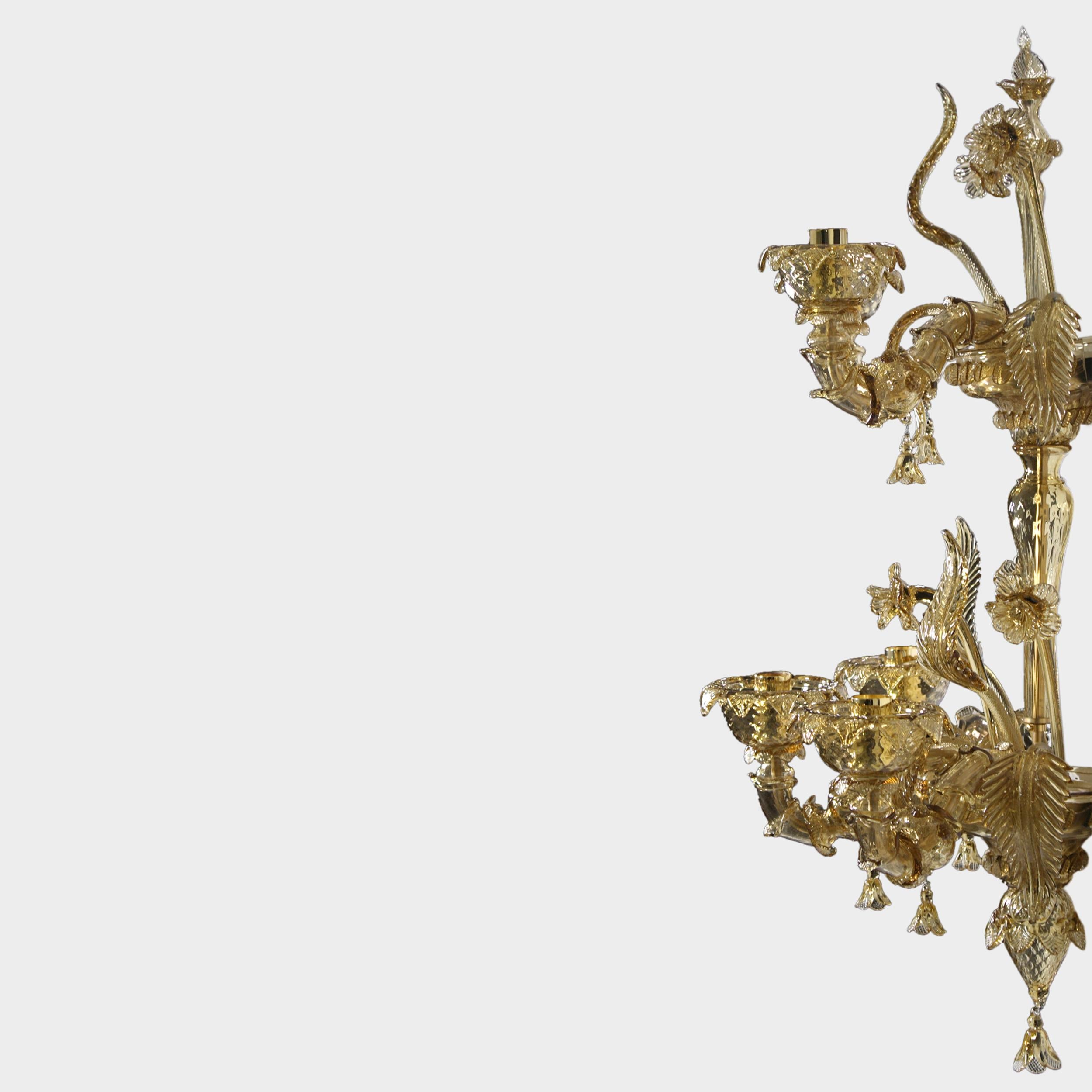 Artistico Rezzonico Sconce 3+2 bracci in vetro di quarzo fumé di Multiforme in Stock In condizioni Nuovo in vendita a Trebaseleghe, IT