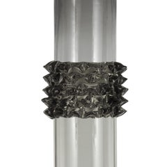 Lampe de bureau Rostri artistique, 1 Rostro en verre de Murano gris clair par Multiforme