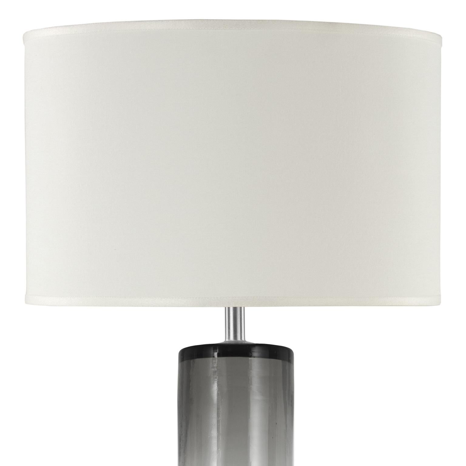 Italian Artistic Rostri Table Lamp, 1 Rostro Light Grey Murano Glass by Multiforme For Sale