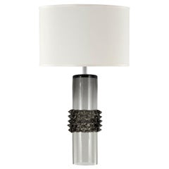 Artistic Rostri Table Lamp, 1 Rostro Light Grey Murano Glass by Multiforme