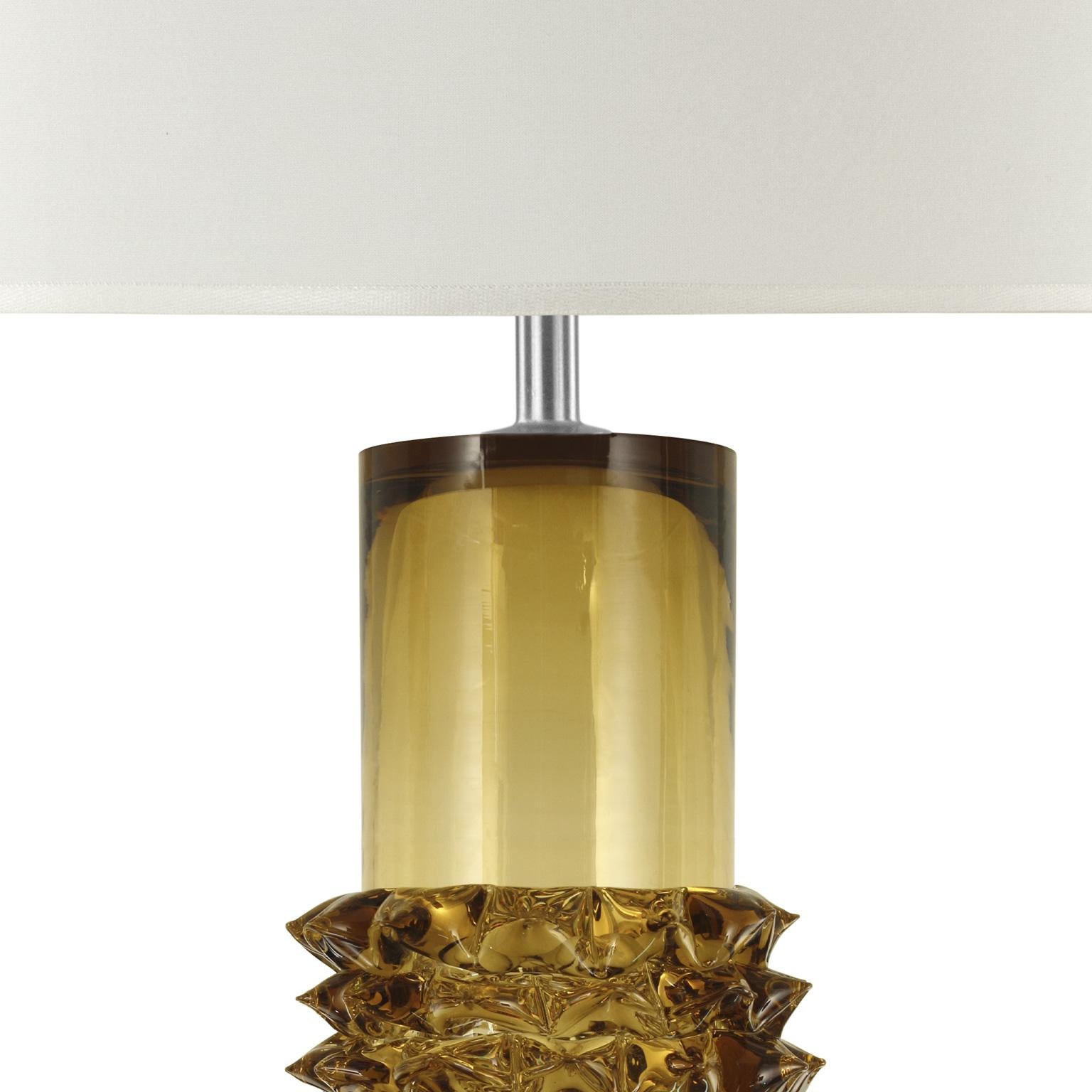 Italian Artistic Rostri Table Lamp, 1 Rostro Smoky Quartz Murano Glass by Multiforme For Sale