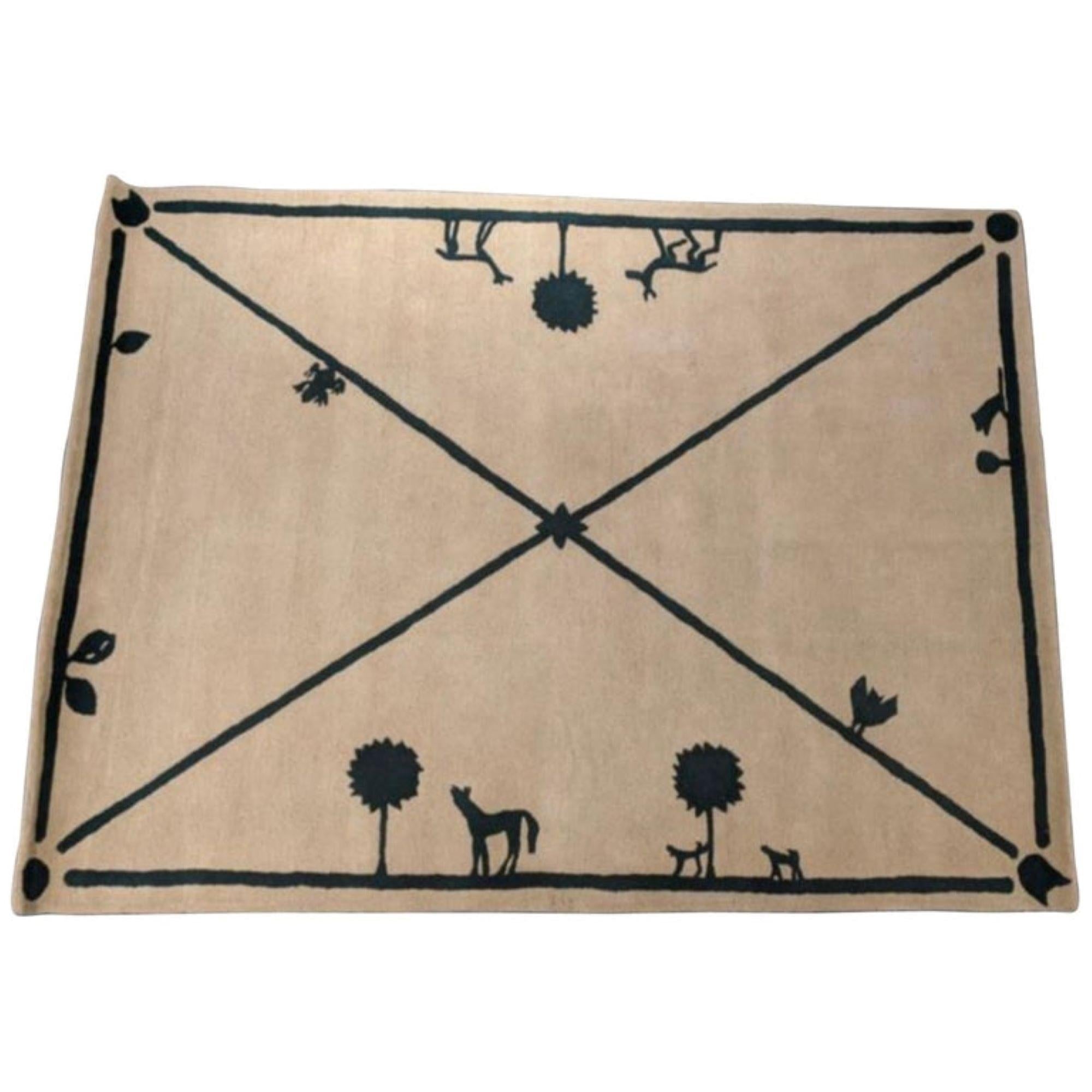 French Artistic Rug After Promenade Des Amis, by Diego Giacometti