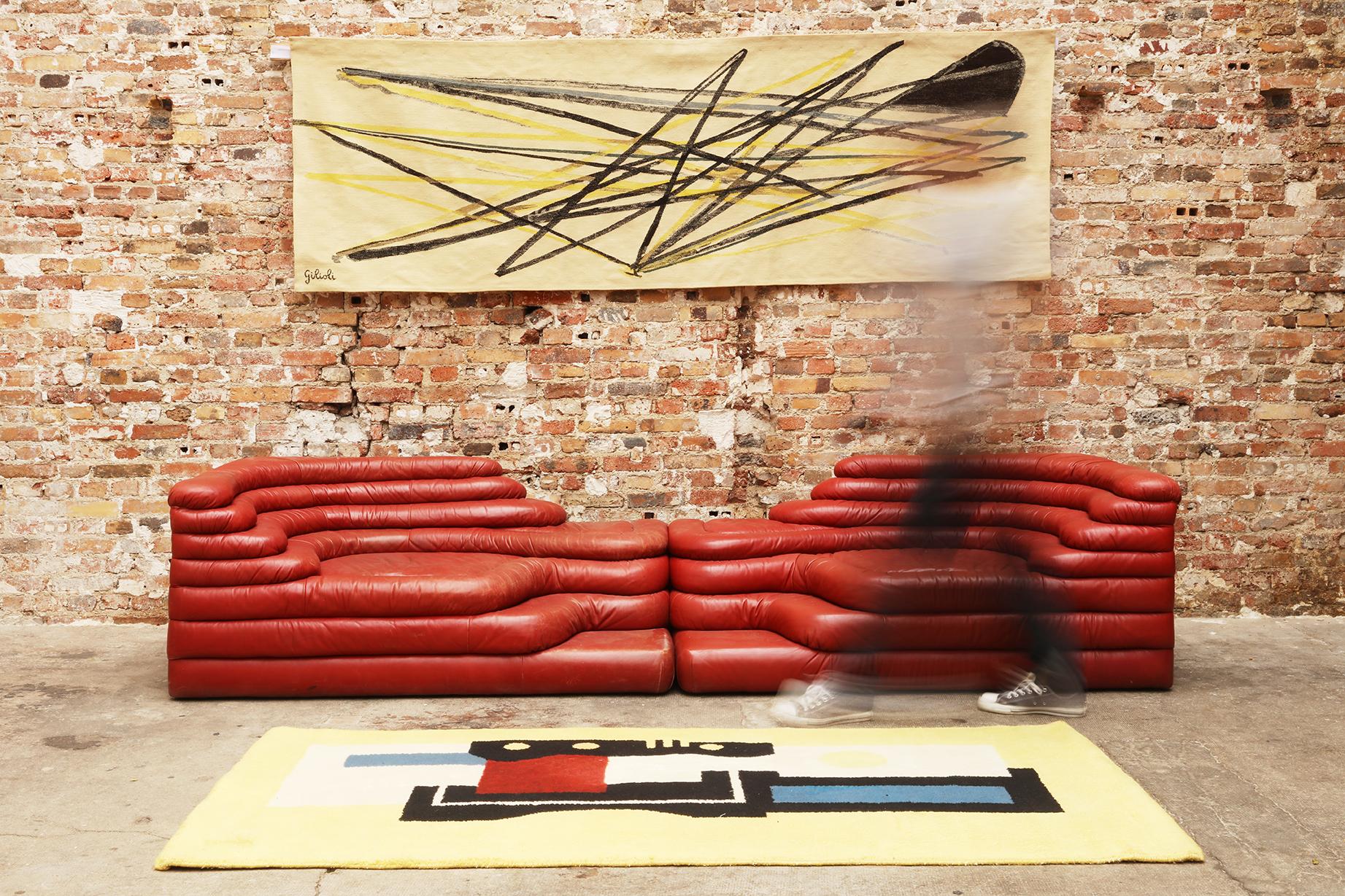 Artistic Rug nach Fernand Léger, Gelb 9 (Handgeknüpft) im Angebot