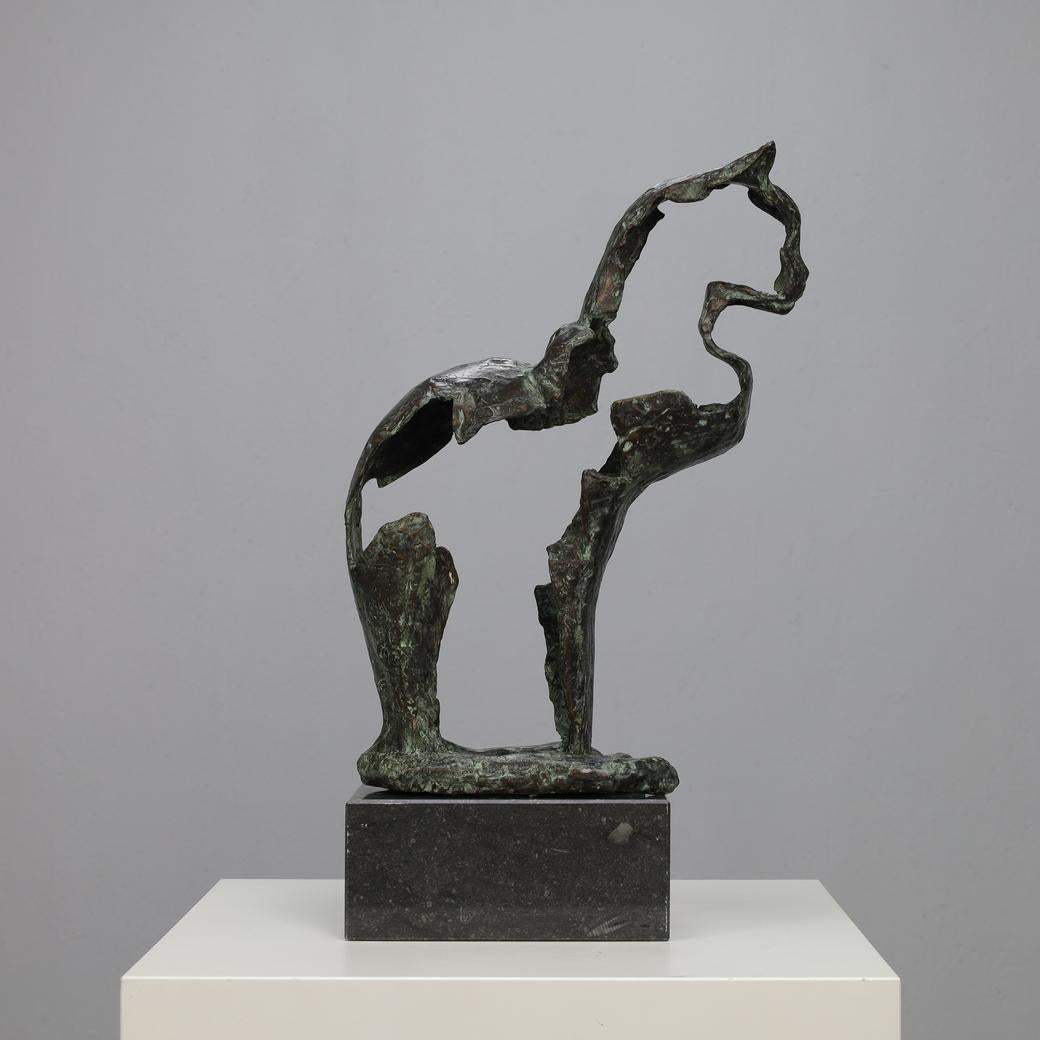 Artistic Sculpture in Bronze – Majestic Cat In Good Condition For Sale In DE KWAKEL, NL