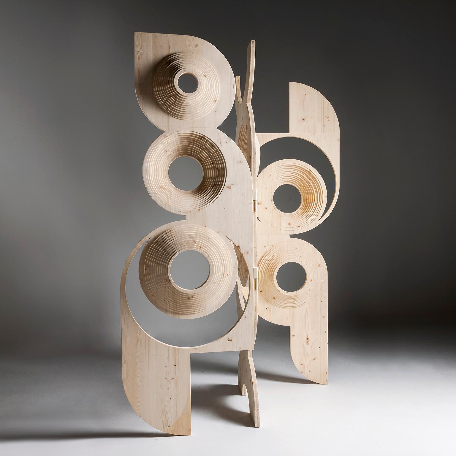 Skulpturaler geschnitzter Raumteiler „Cortina“ aus Holz, Prototyp aus Italien 3