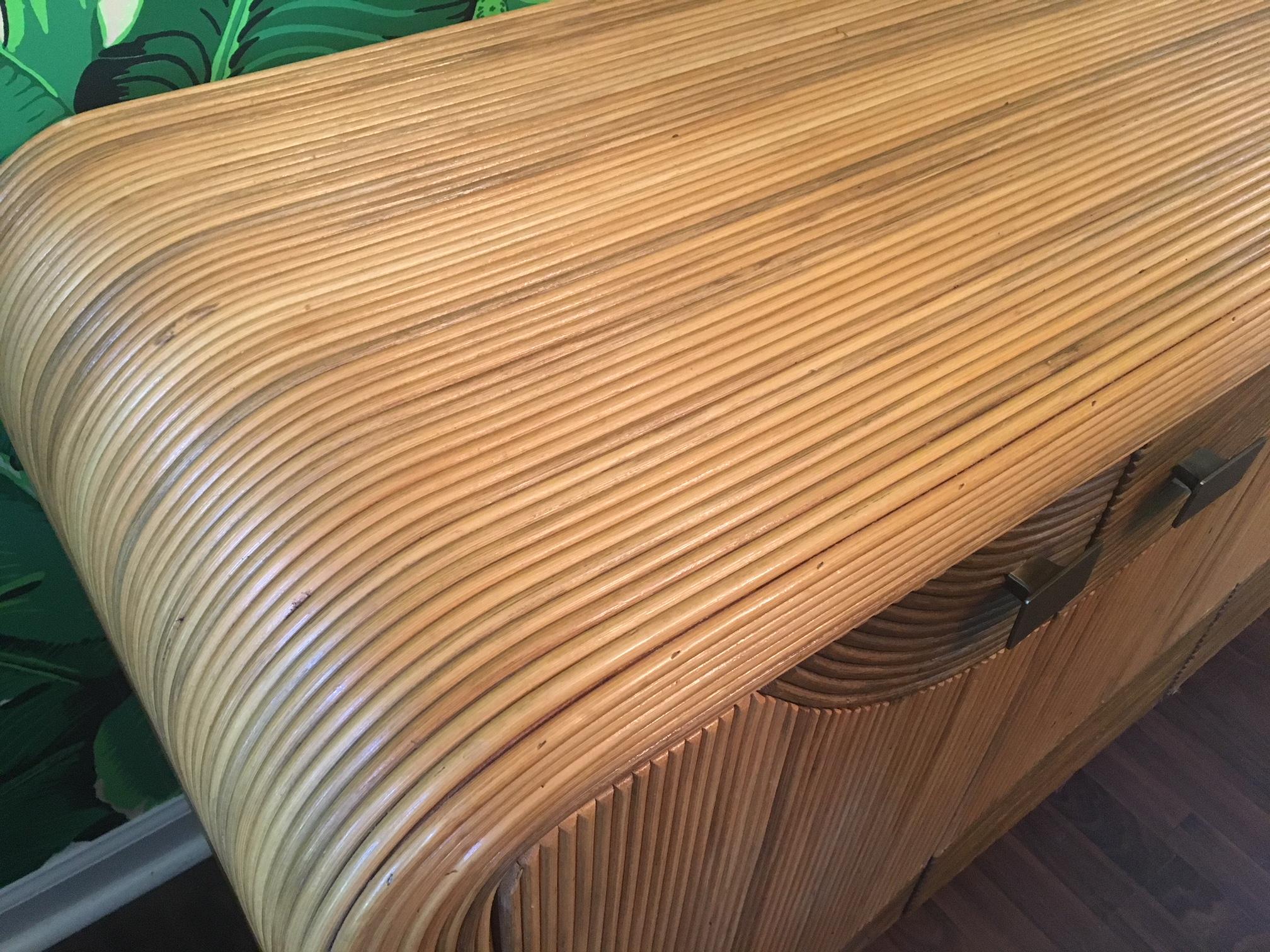 Artistic Split Reed Wrapped Rattan Buffet 3