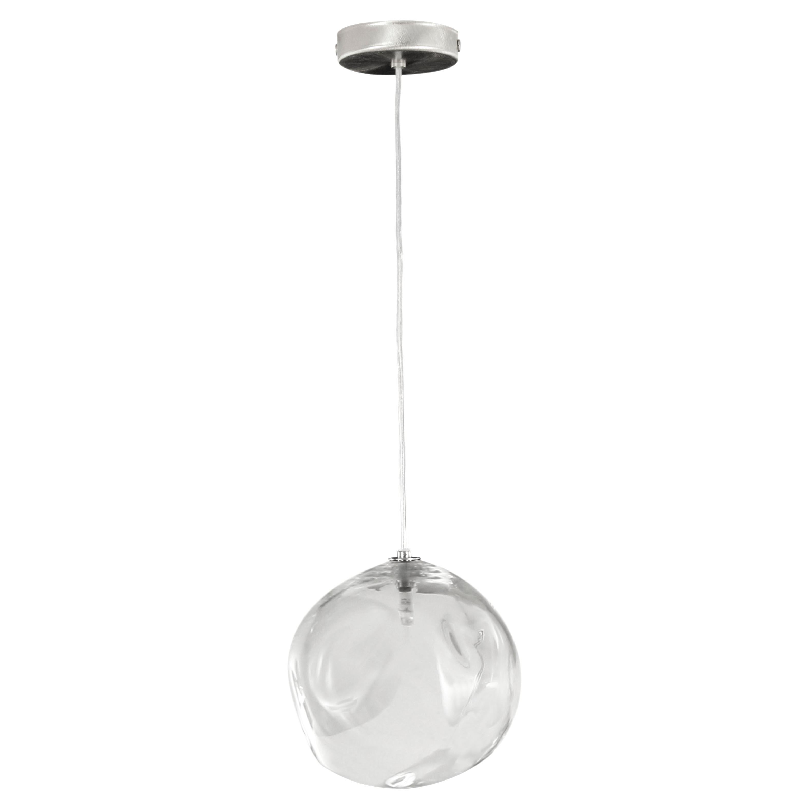 Suspension artistique 1 lampe, sphère en verre de Murano transparent Desafinado par Multiforme